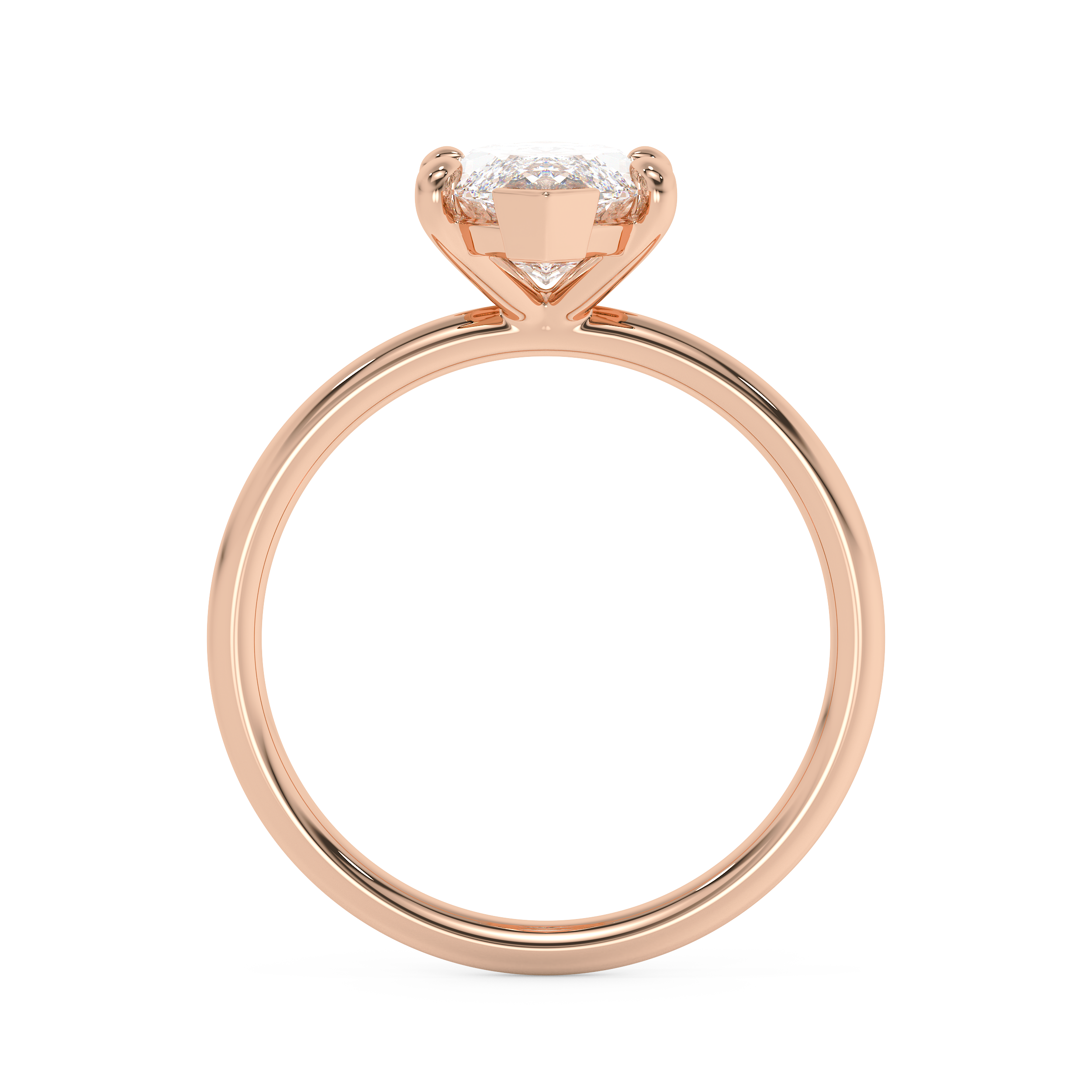 Emerald Solitaire Lab Grown Diamond Engagement Ring