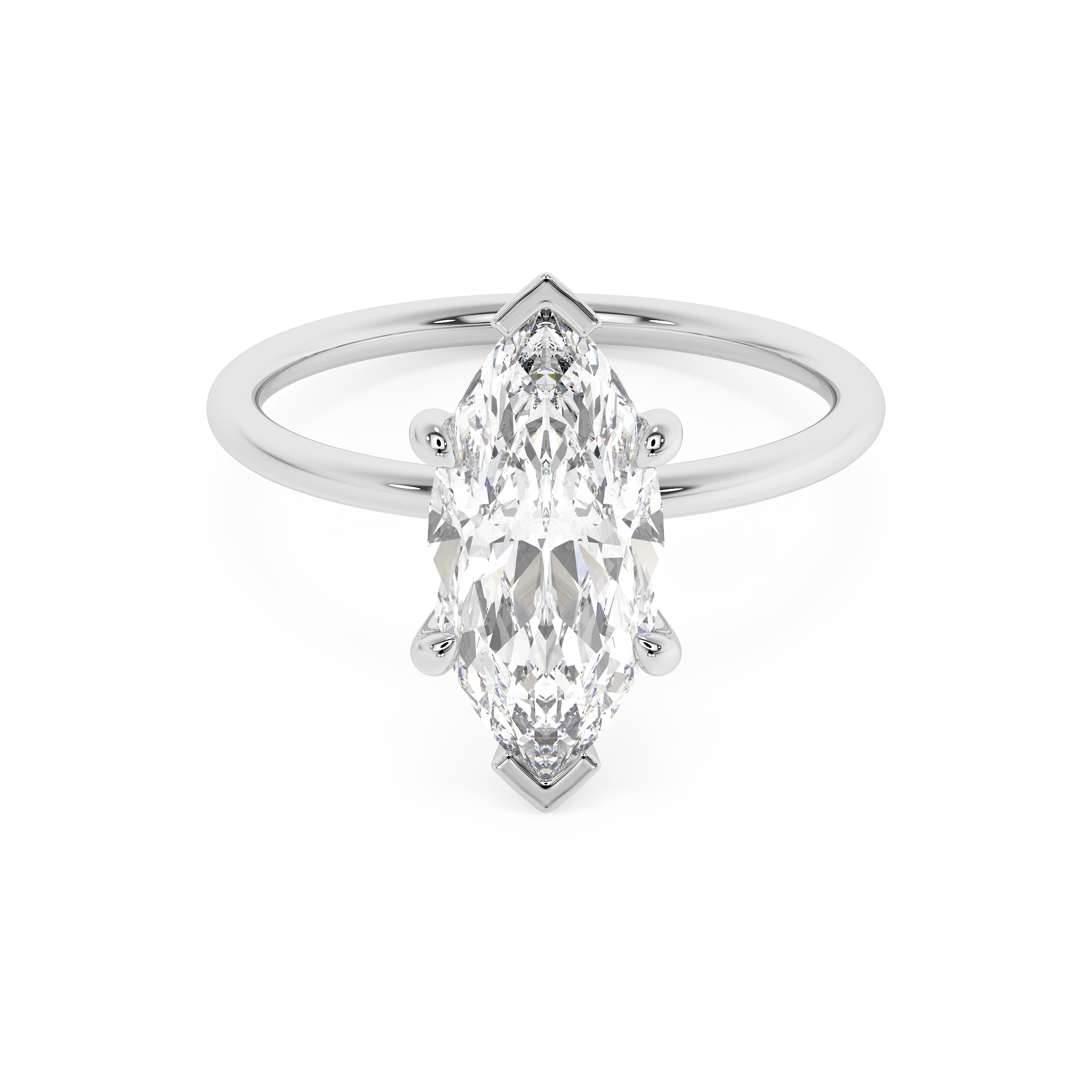Emerald Solitaire Lab Grown Diamond Engagement Ring