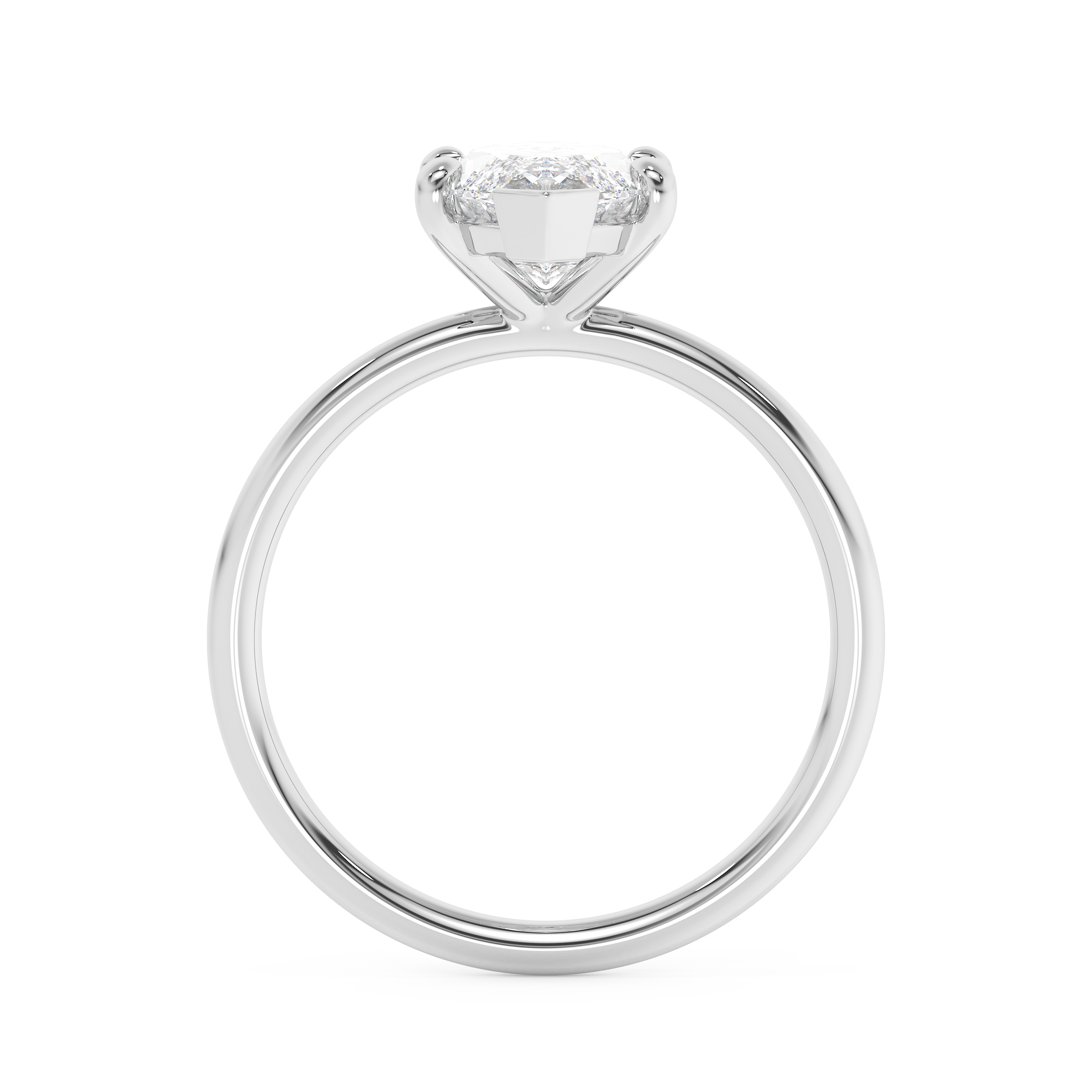 Emerald Solitaire Lab Grown Diamond Engagement Ring