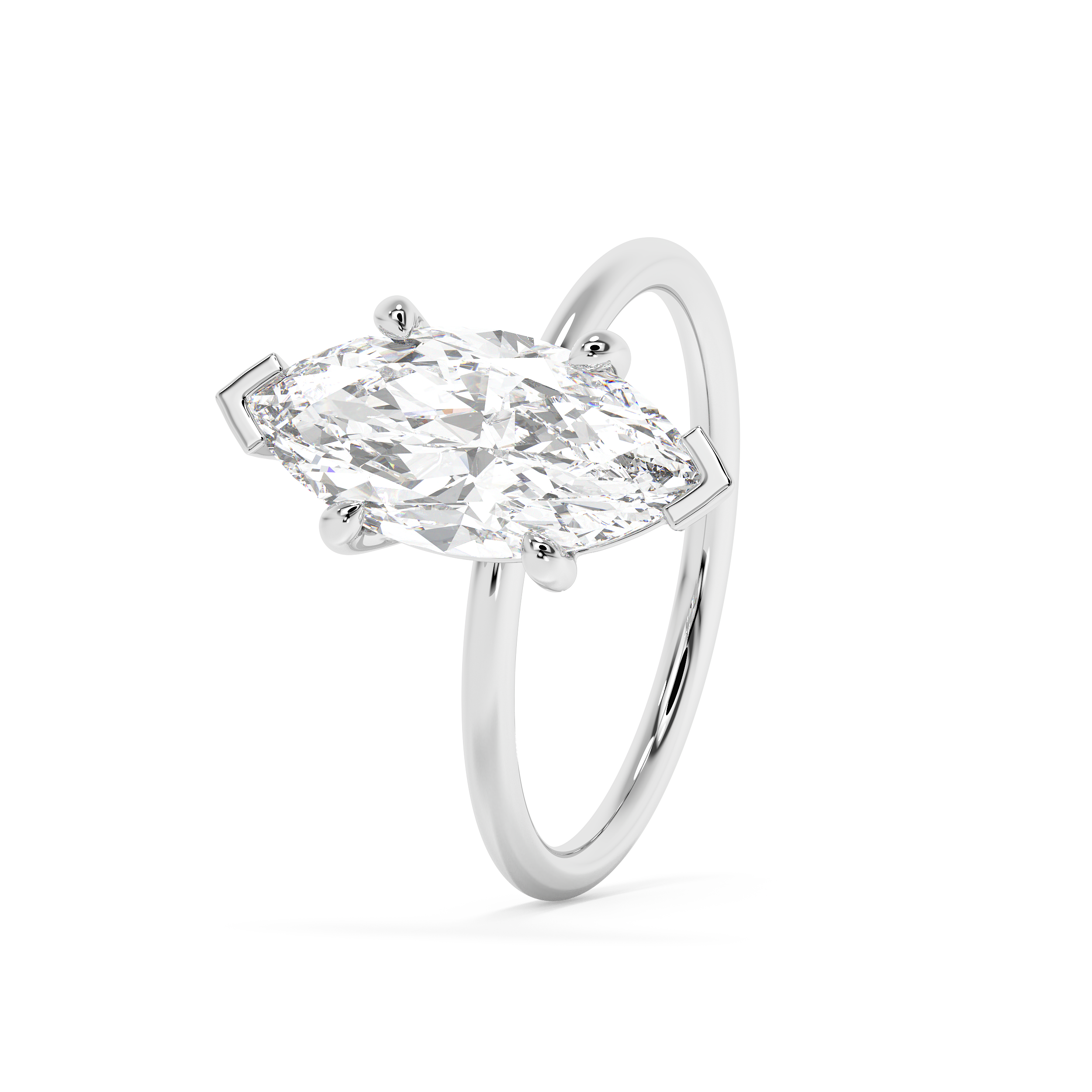 Emerald Solitaire Lab Grown Diamond Engagement Ring