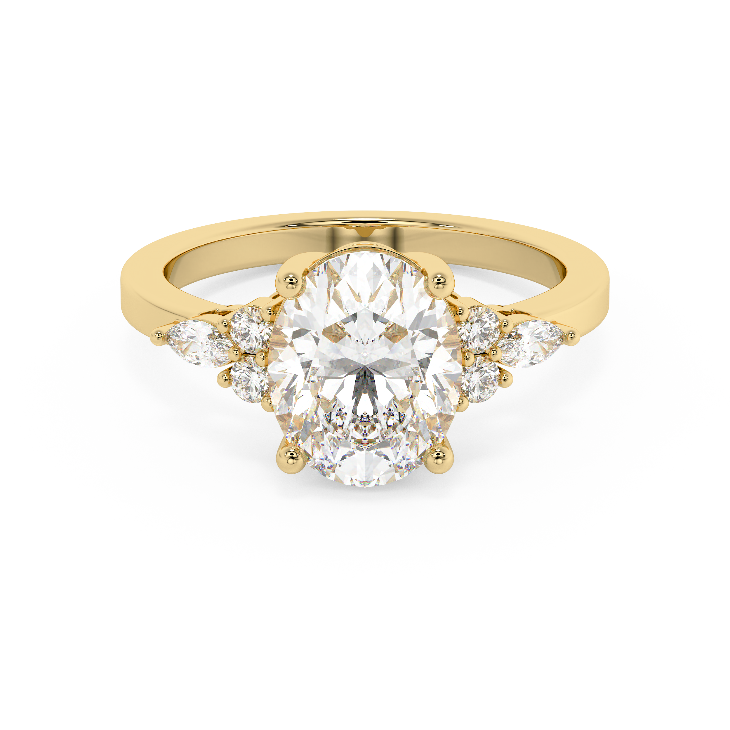 Emerald Solitaire Lab Grown Diamond Engagement Ring