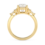 Emerald Solitaire Lab Grown Diamond Engagement Ring