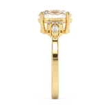 Emerald Solitaire Lab Grown Diamond Engagement Ring