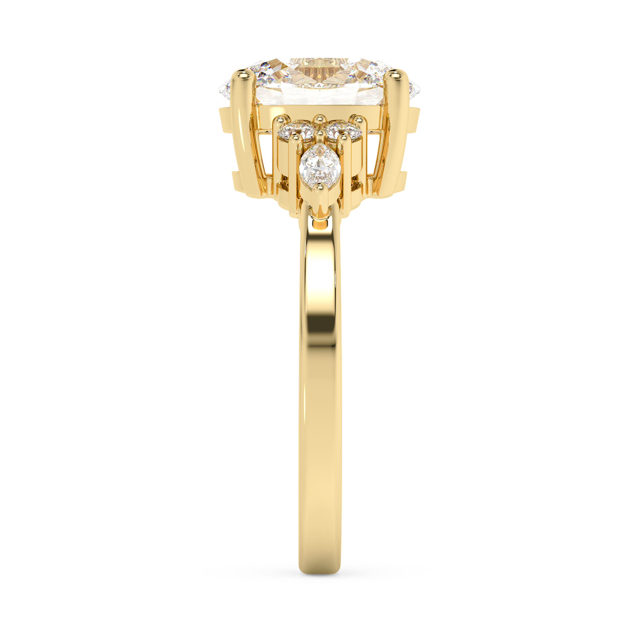 Emerald Solitaire Lab Grown Diamond Engagement Ring