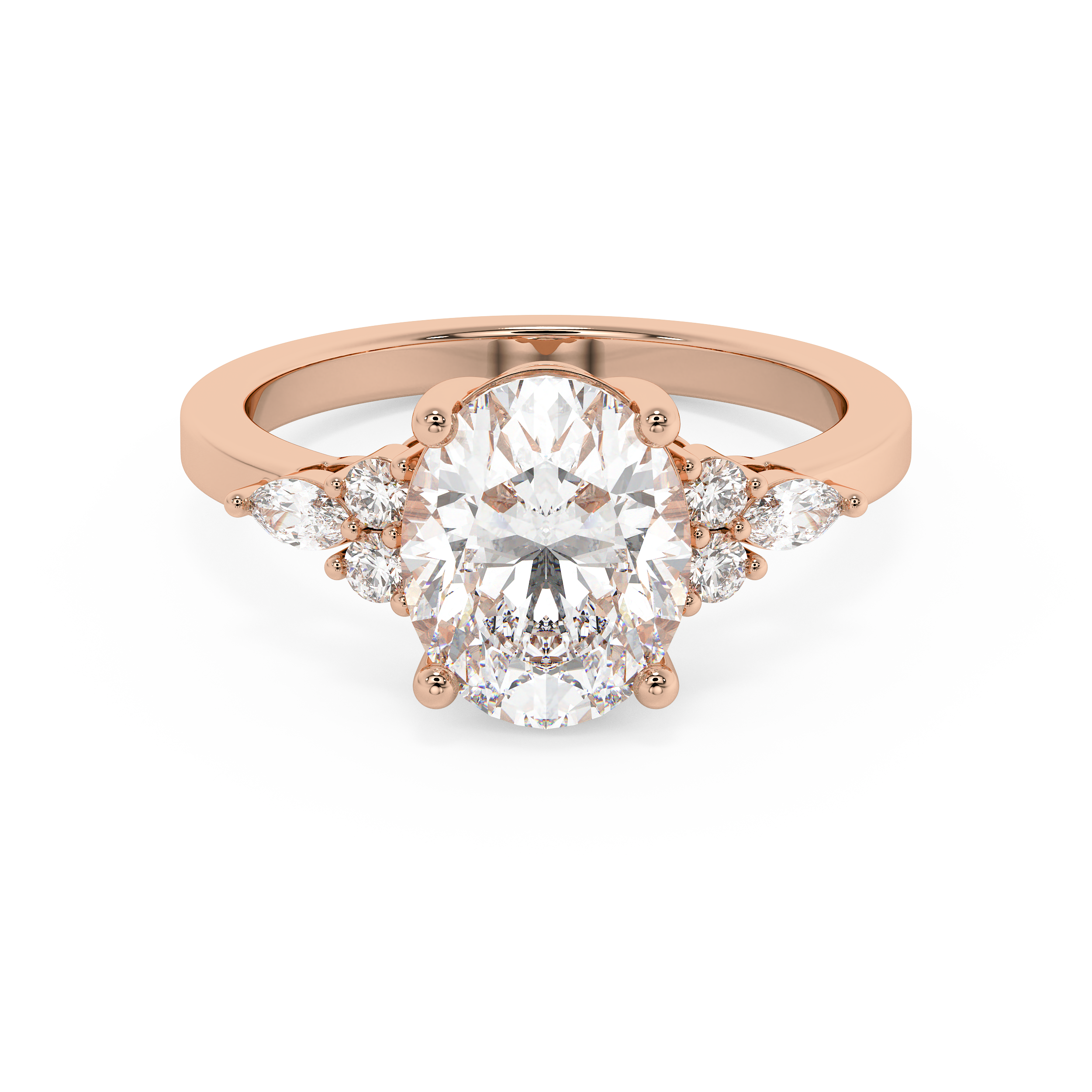 Emerald Solitaire Lab Grown Diamond Engagement Ring