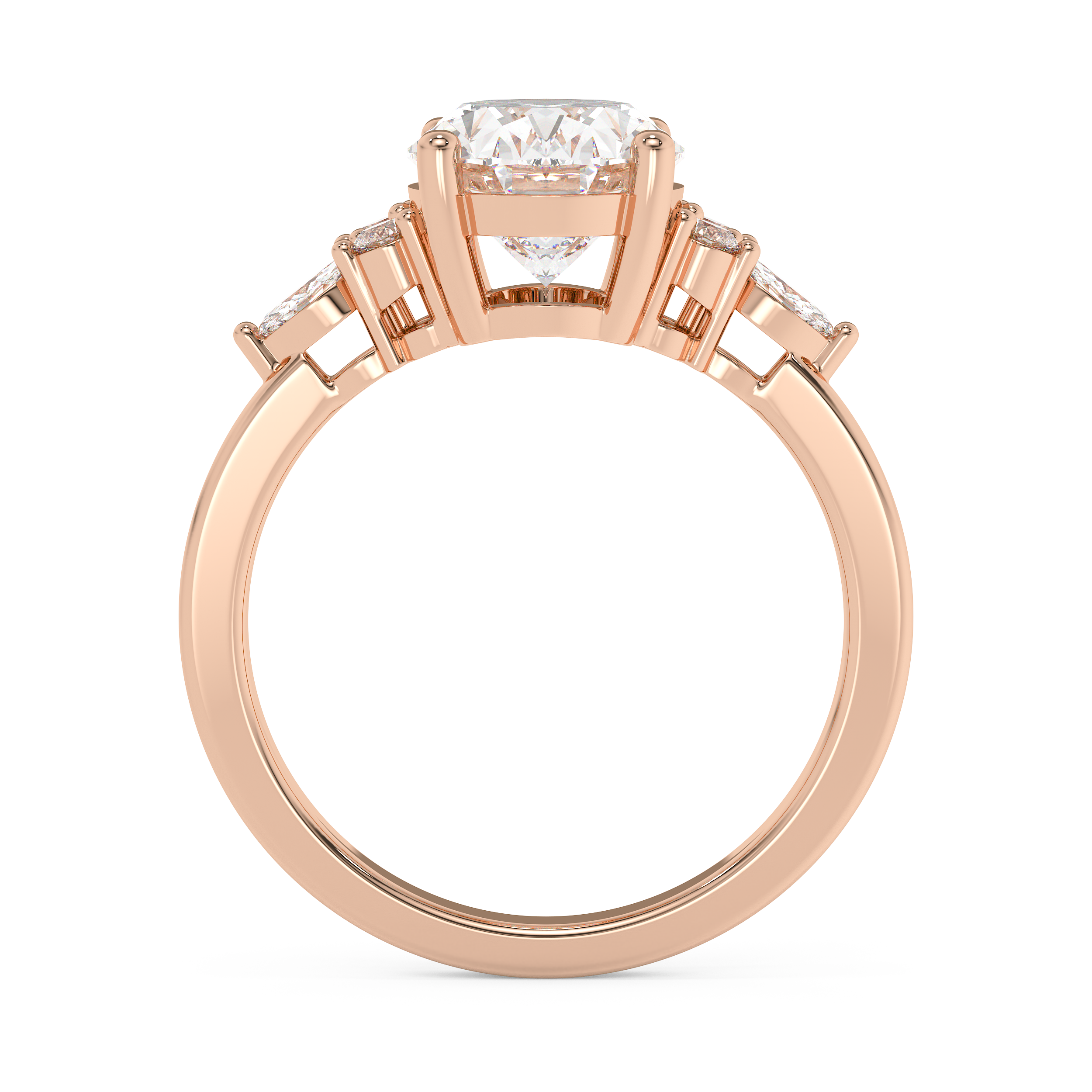 Emerald Solitaire Lab Grown Diamond Engagement Ring