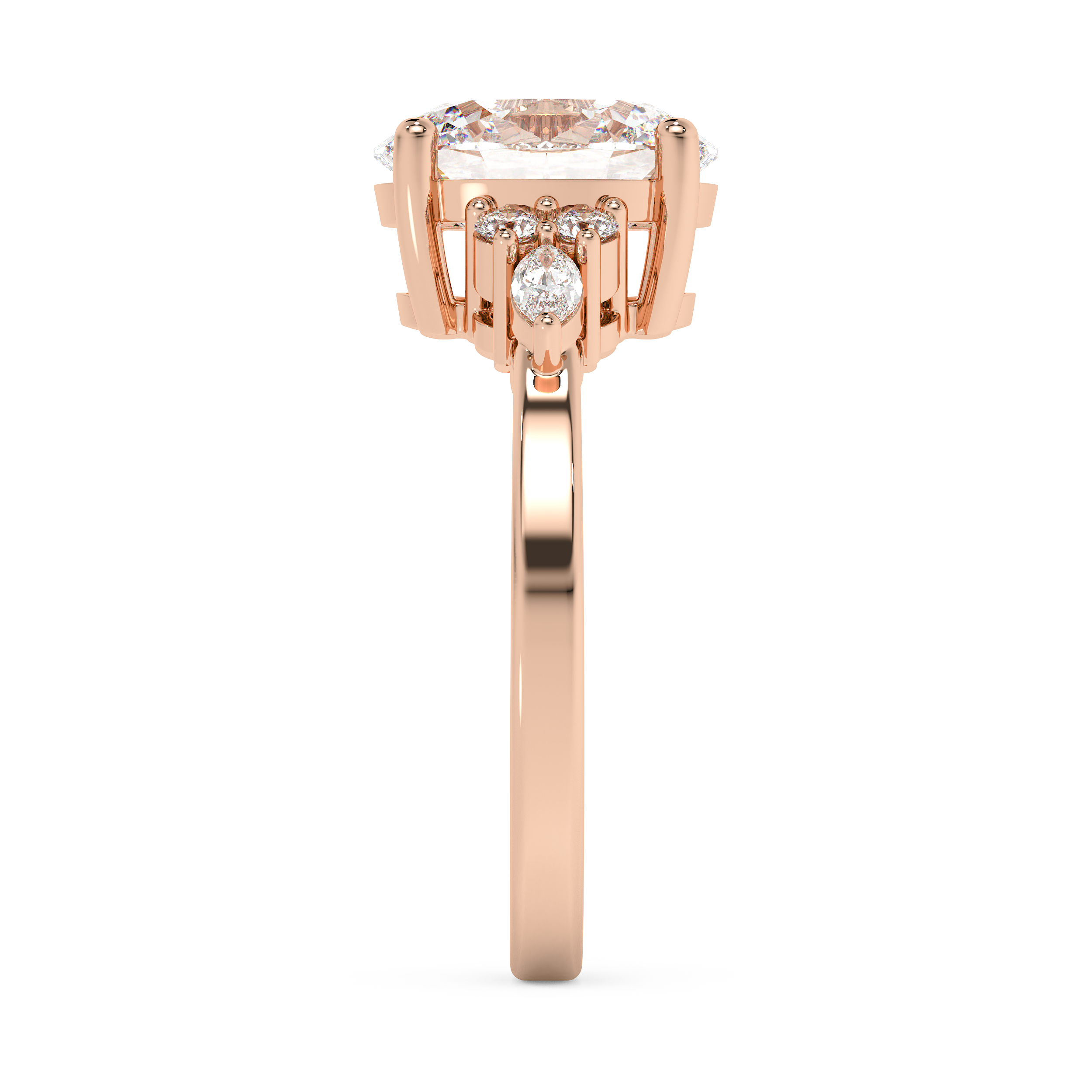 Emerald Solitaire Lab Grown Diamond Engagement Ring