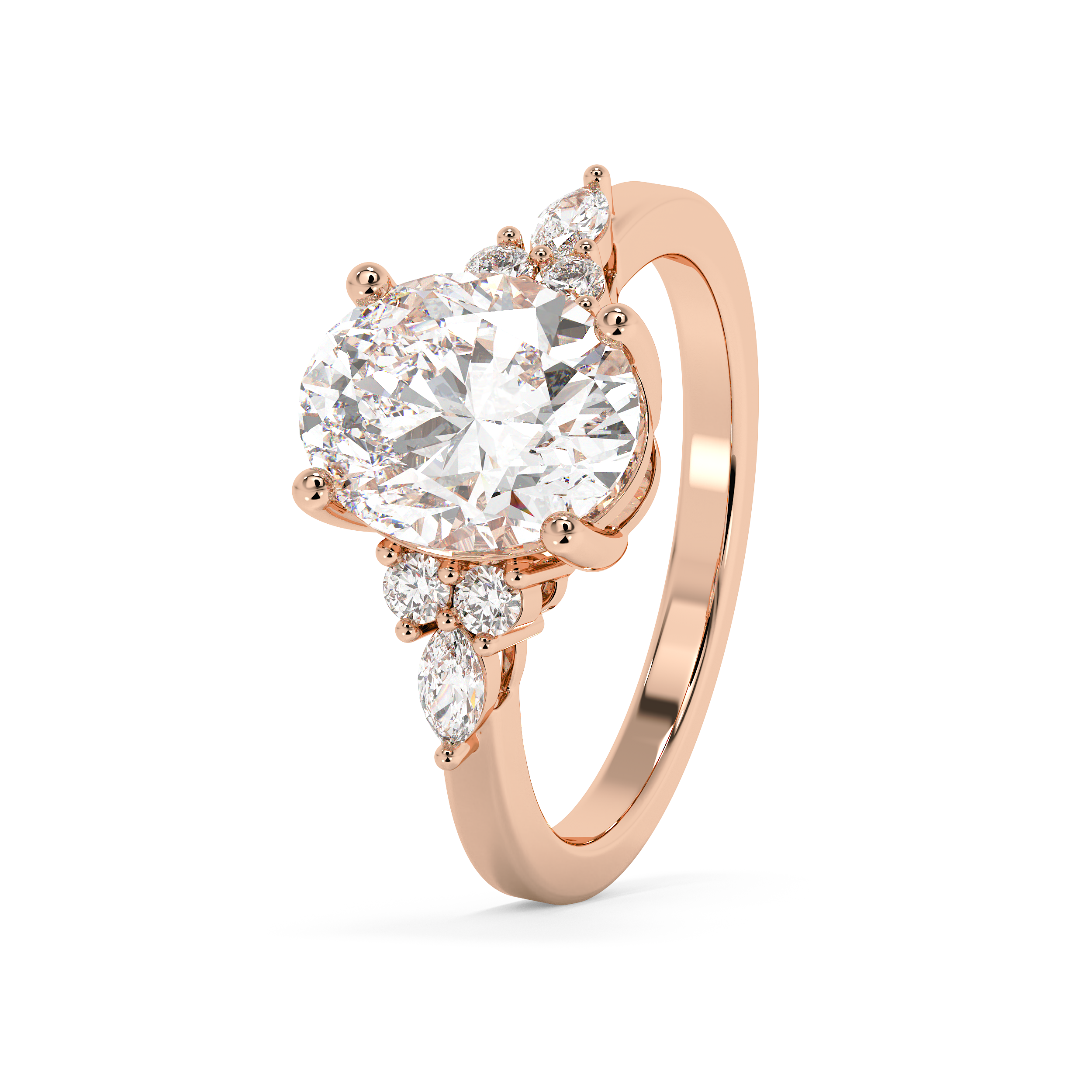 Emerald Solitaire Lab Grown Diamond Engagement Ring