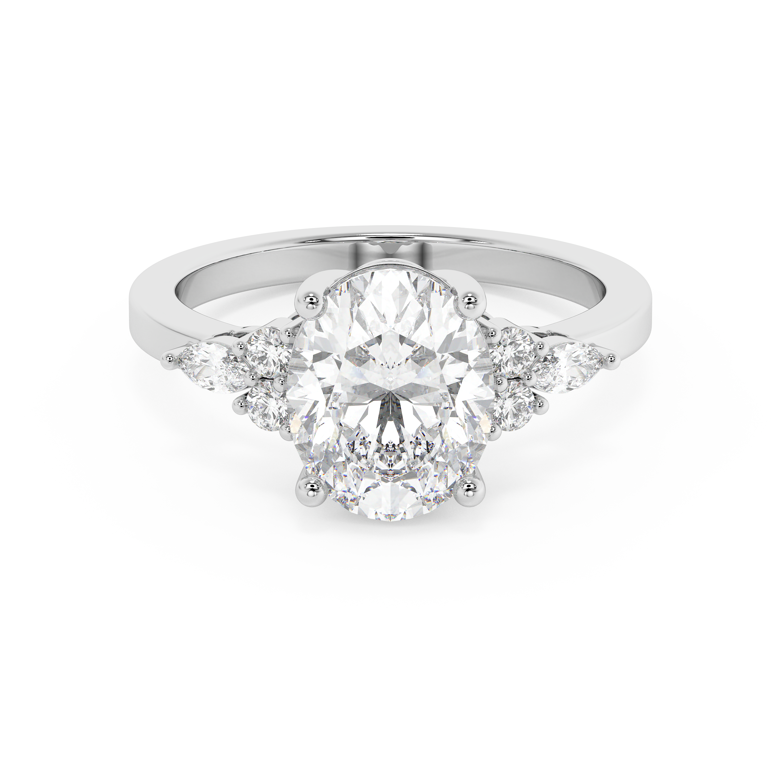 Emerald Solitaire Lab Grown Diamond Engagement Ring