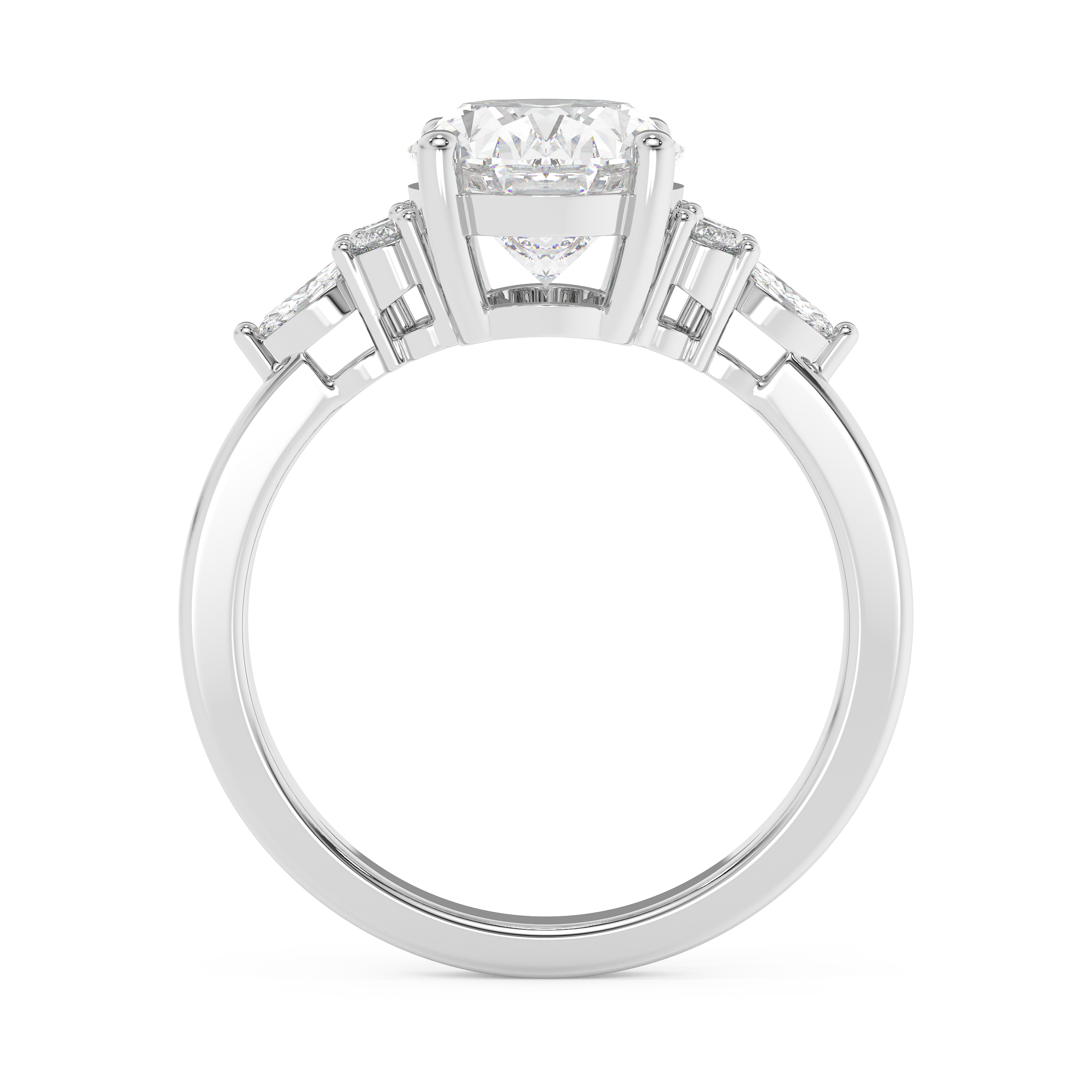 Emerald Solitaire Lab Grown Diamond Engagement Ring