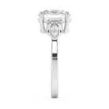 Emerald Solitaire Lab Grown Diamond Engagement Ring