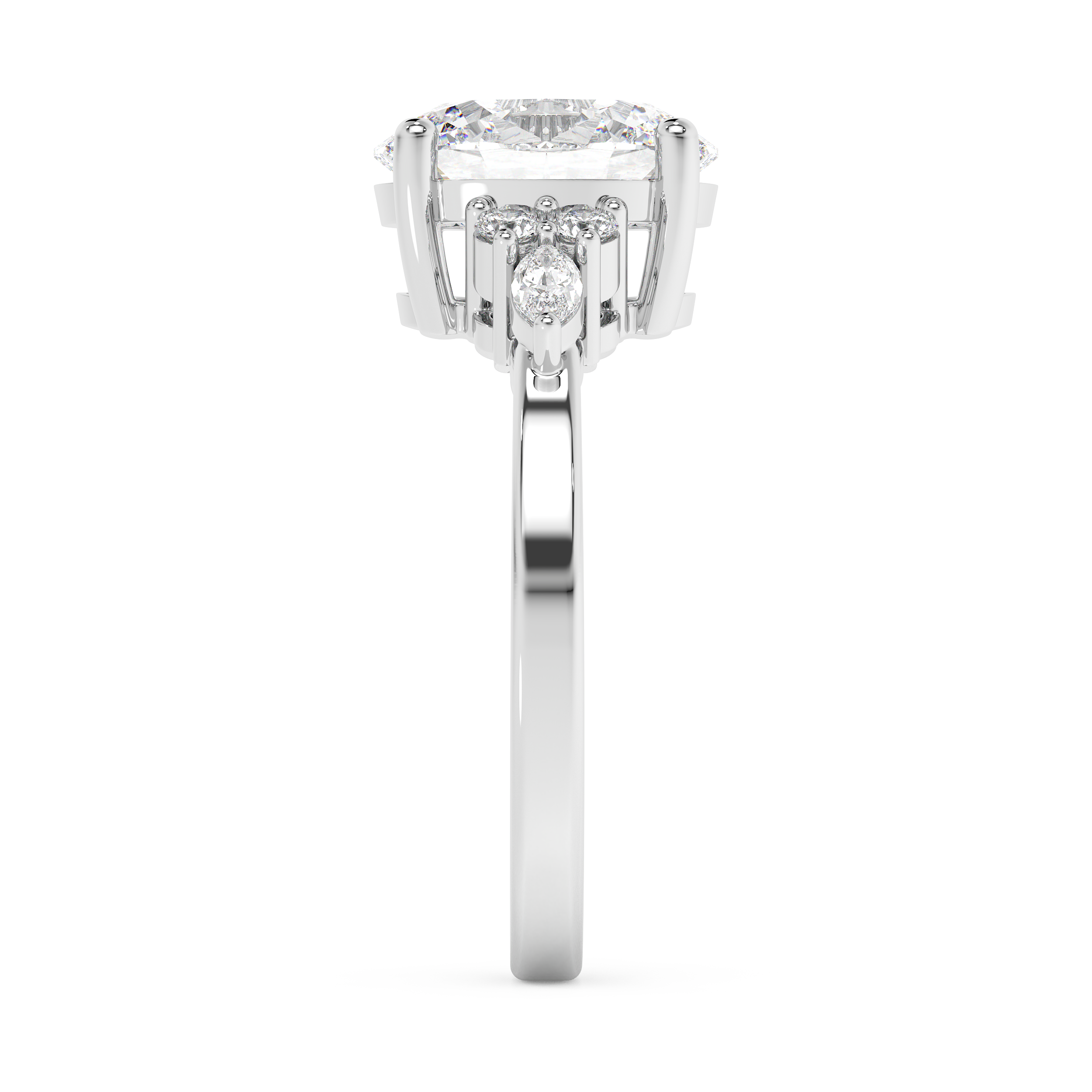 Emerald Solitaire Lab Grown Diamond Engagement Ring