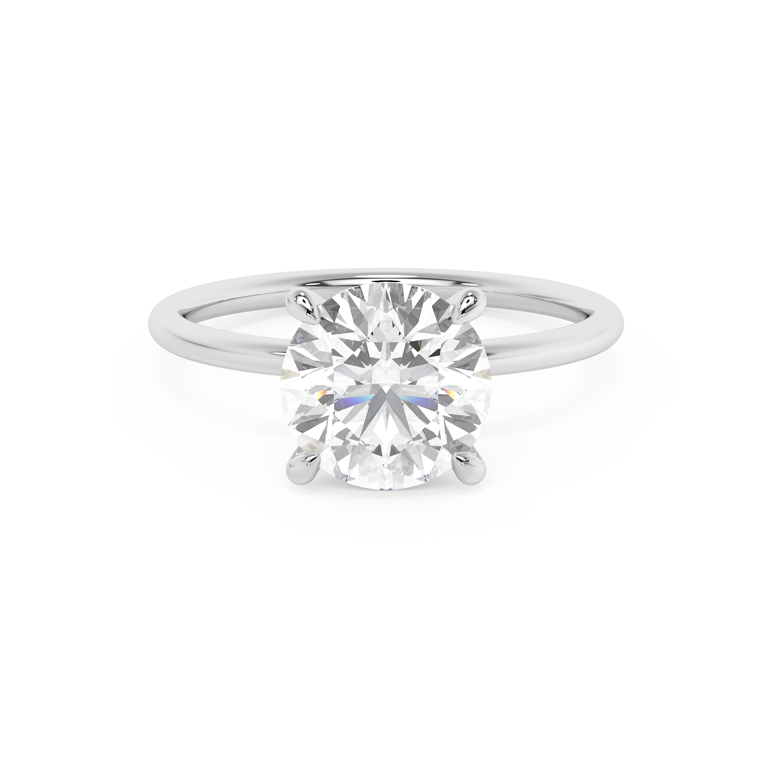 Emerald Solitaire Lab Grown Diamond Engagement Ring