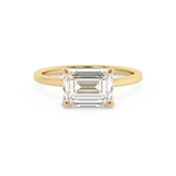 Emerald Solitaire Lab Grown Diamond Engagement Ring