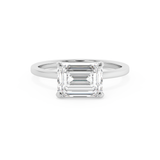 Emerald Solitaire Lab Grown Diamond Engagement Ring