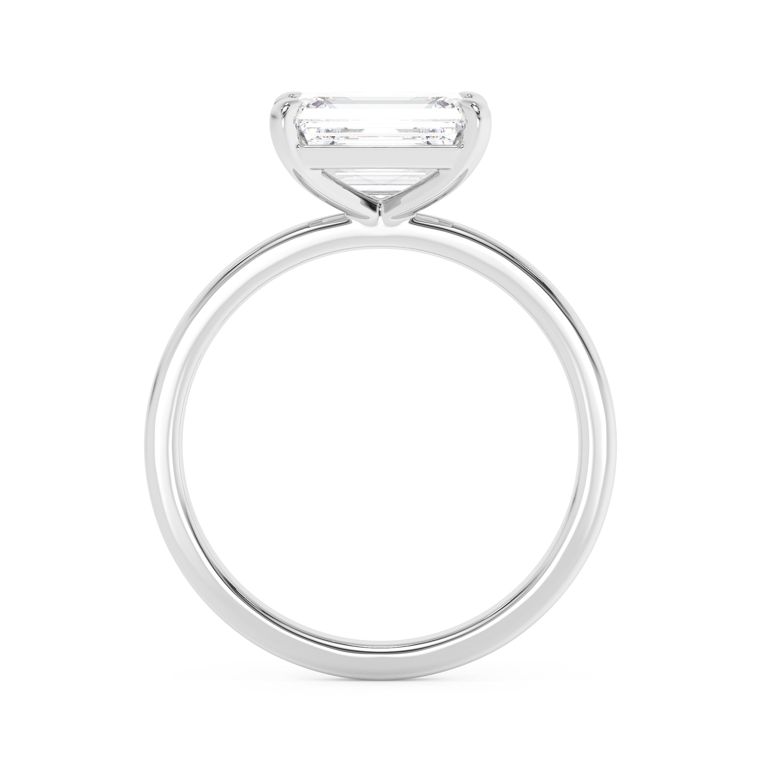 Emerald Solitaire Lab Grown Diamond Engagement Ring