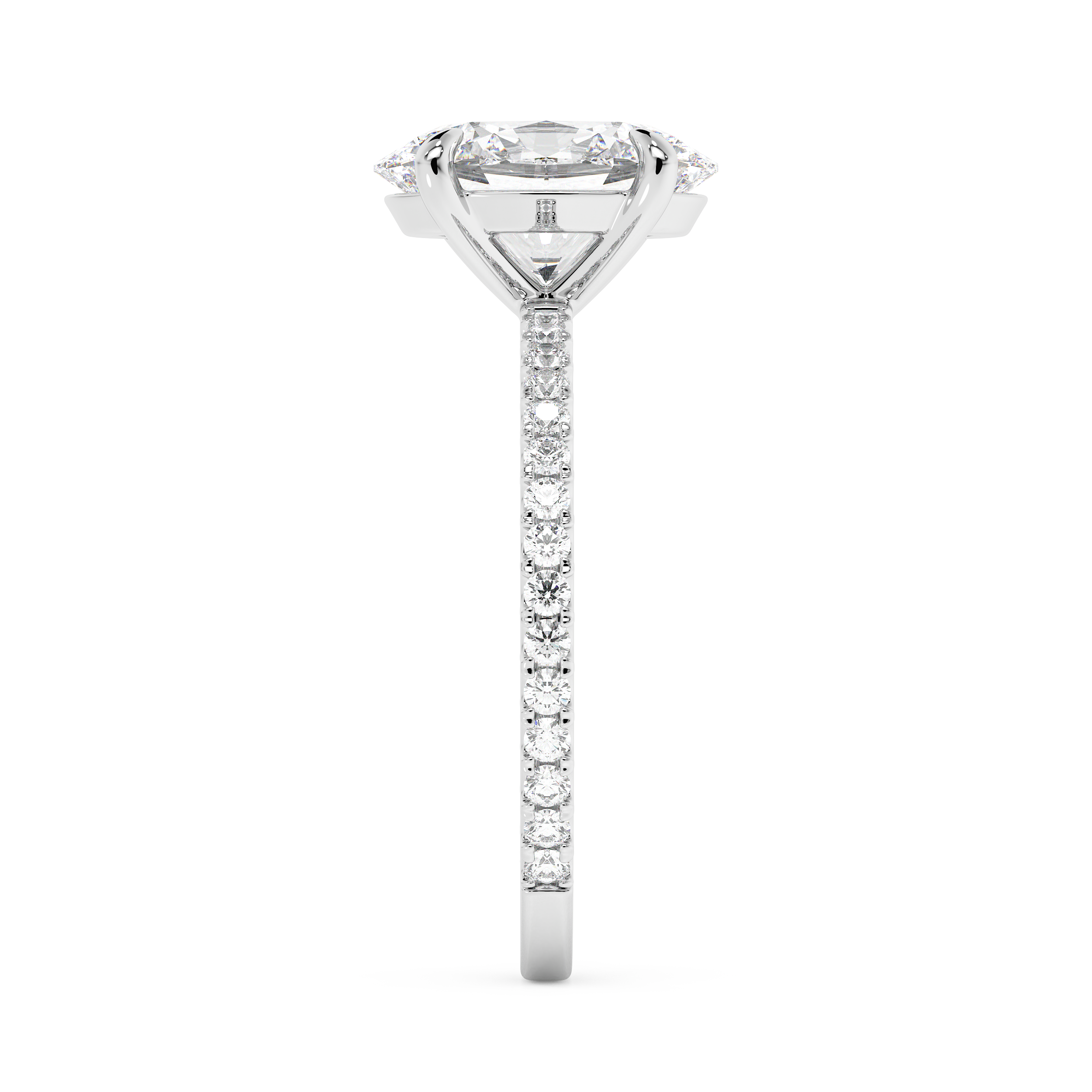 Emerald Solitaire Lab Grown Diamond Engagement Ring