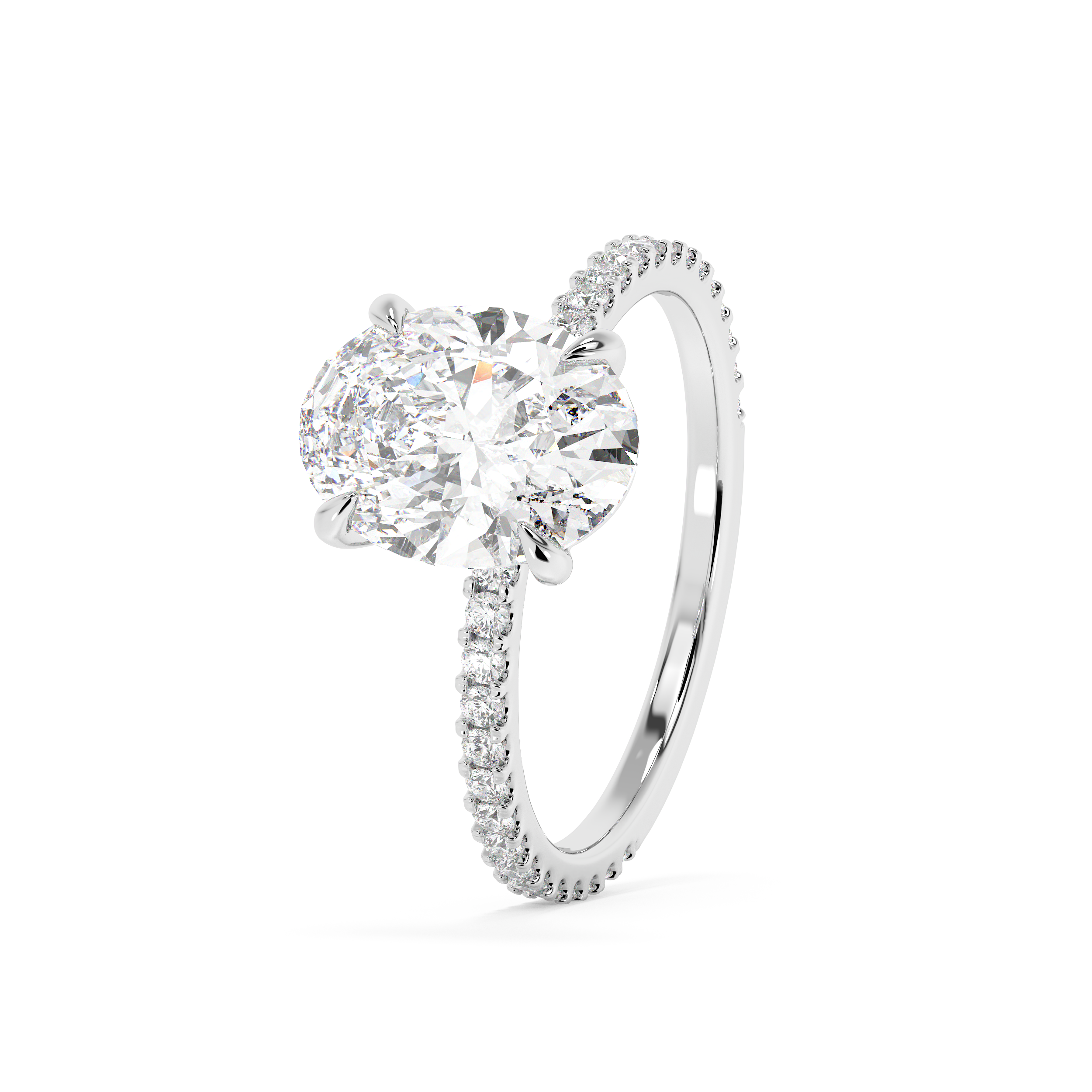 Emerald Solitaire Lab Grown Diamond Engagement Ring