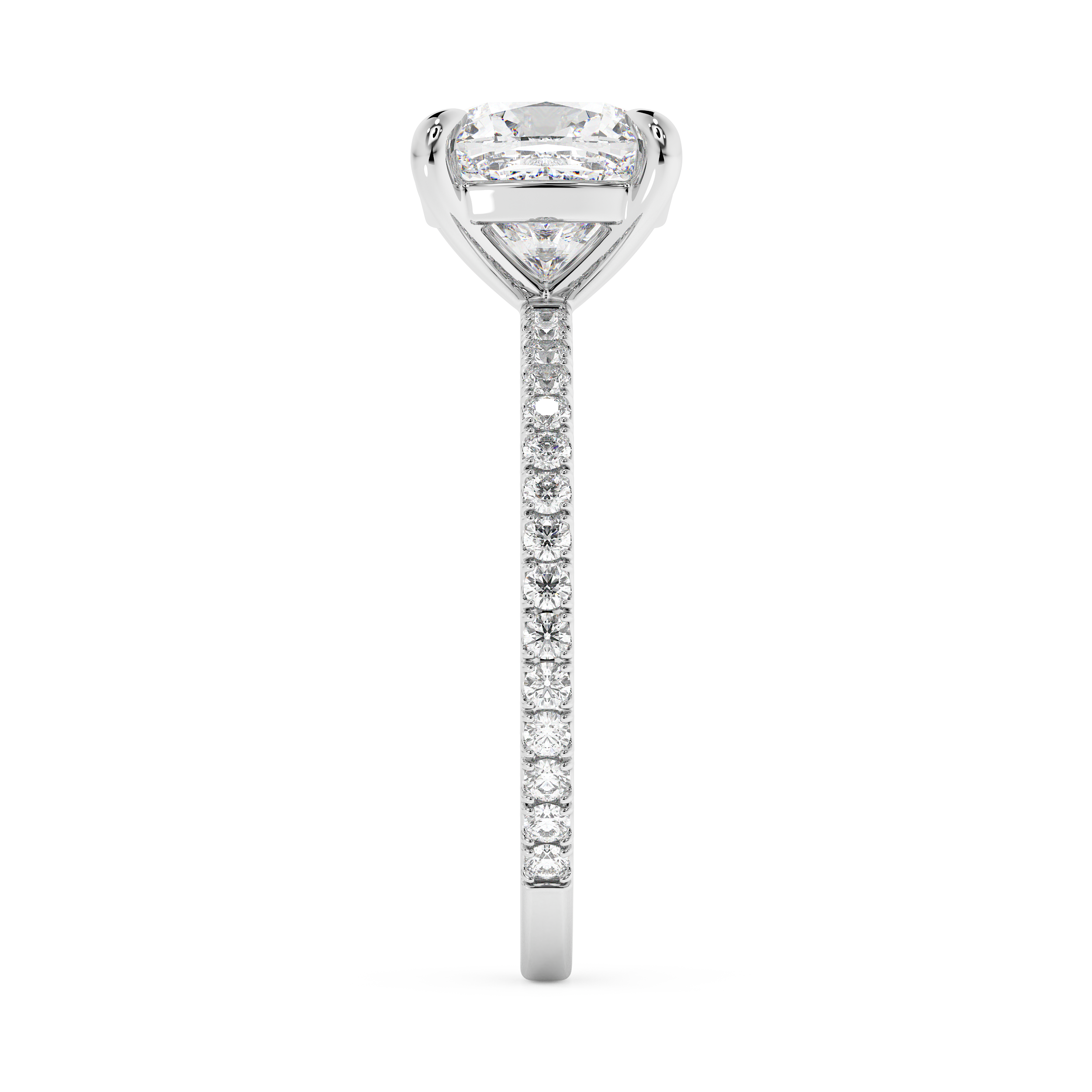 Emerald Solitaire Lab Grown Diamond Engagement Ring