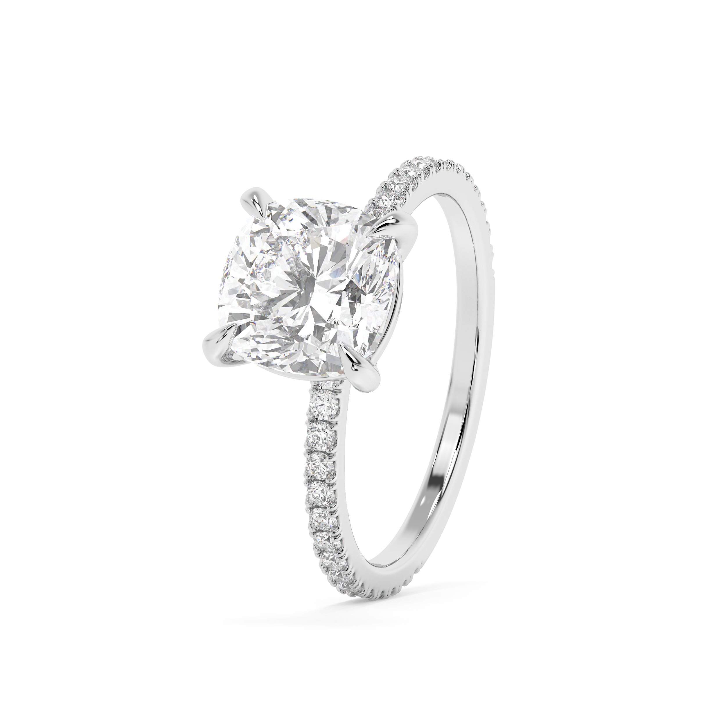 Emerald Solitaire Lab Grown Diamond Engagement Ring