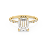 Emerald Solitaire Lab Grown Diamond Engagement Ring