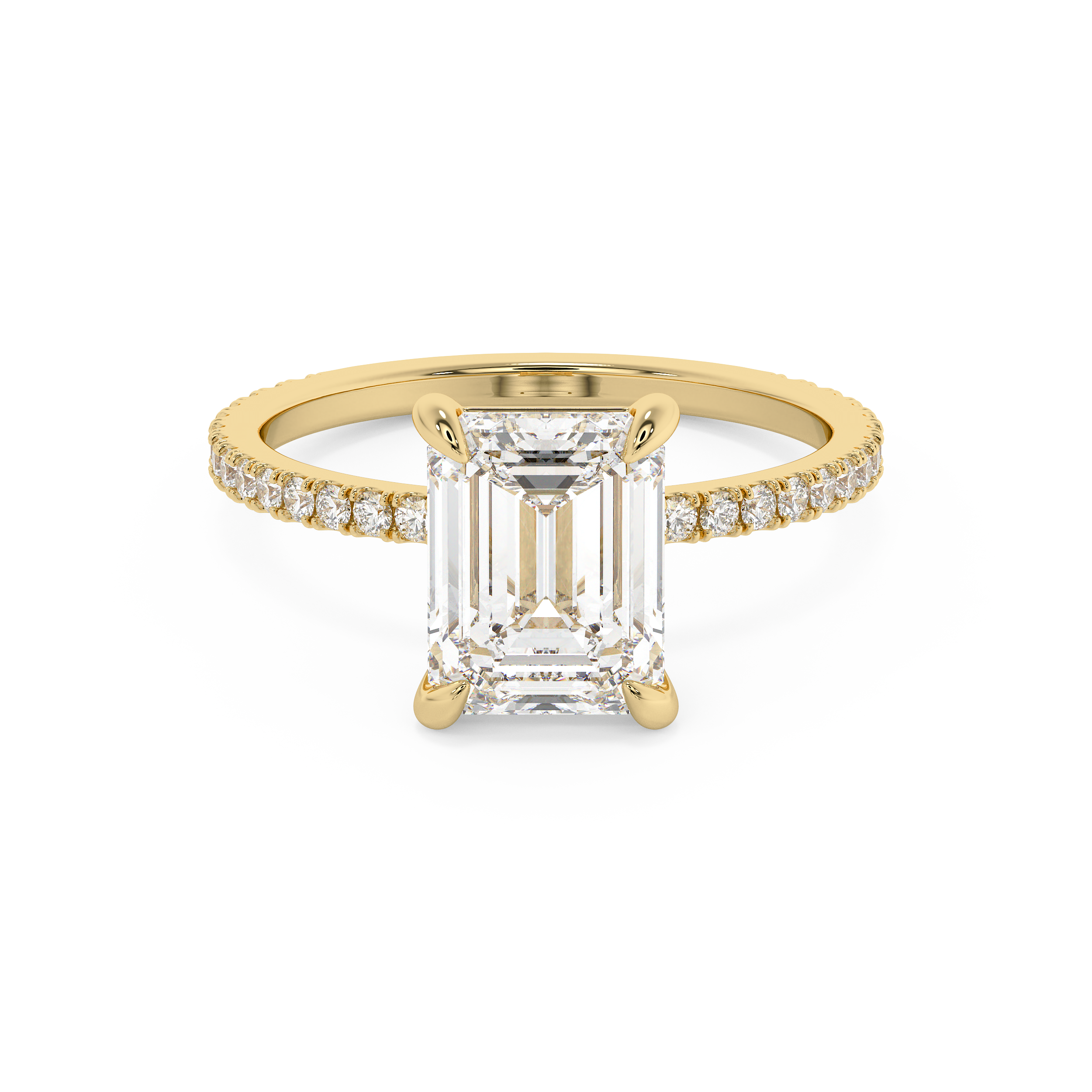 Emerald Solitaire Lab Grown Diamond Engagement Ring
