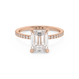 Emerald Solitaire Lab Grown Diamond Engagement Ring