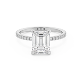 Emerald Solitaire Lab Grown Diamond Engagement Ring