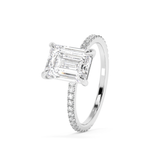 Emerald Solitaire Lab Grown Diamond Engagement Ring
