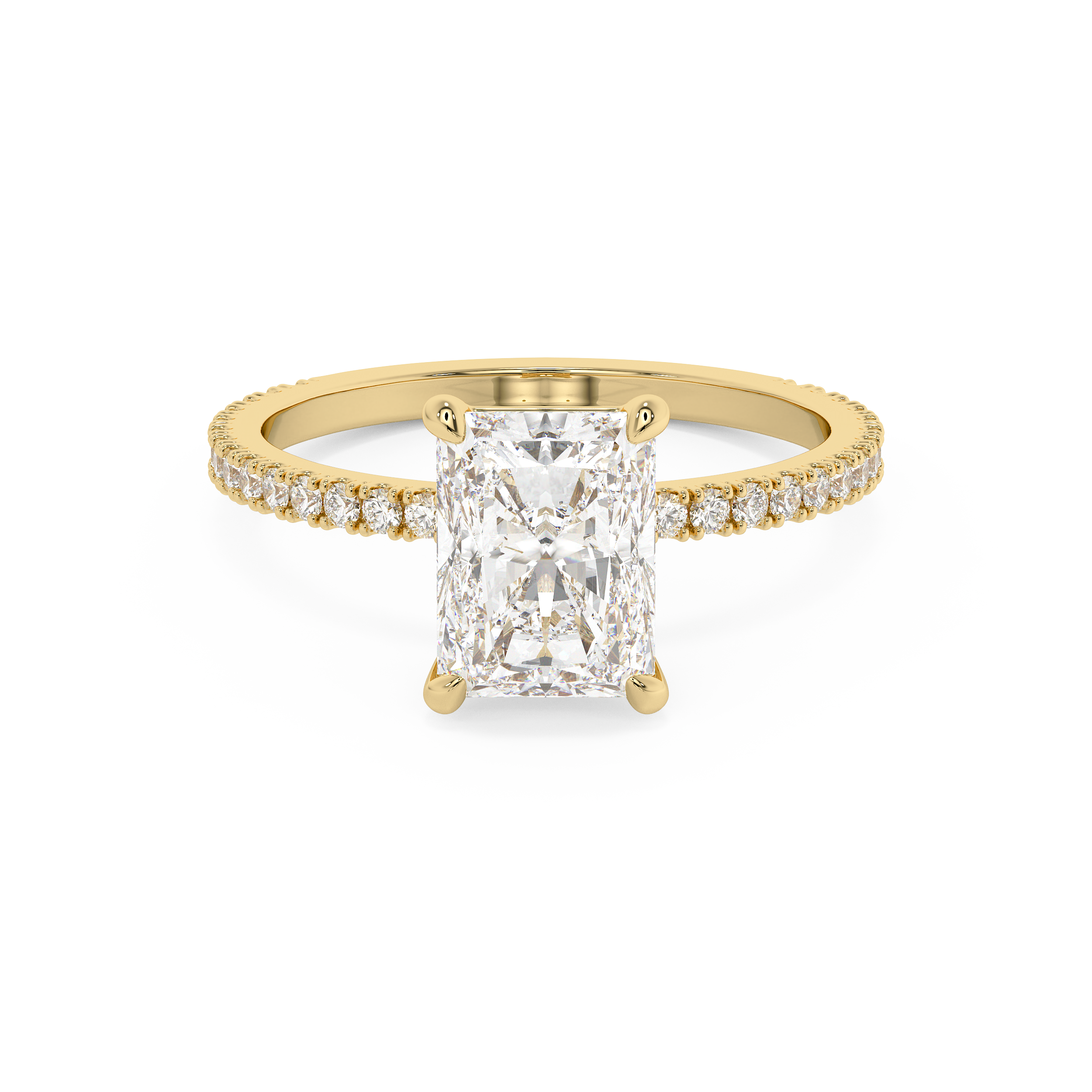 Emerald Solitaire Lab Grown Diamond Engagement Ring