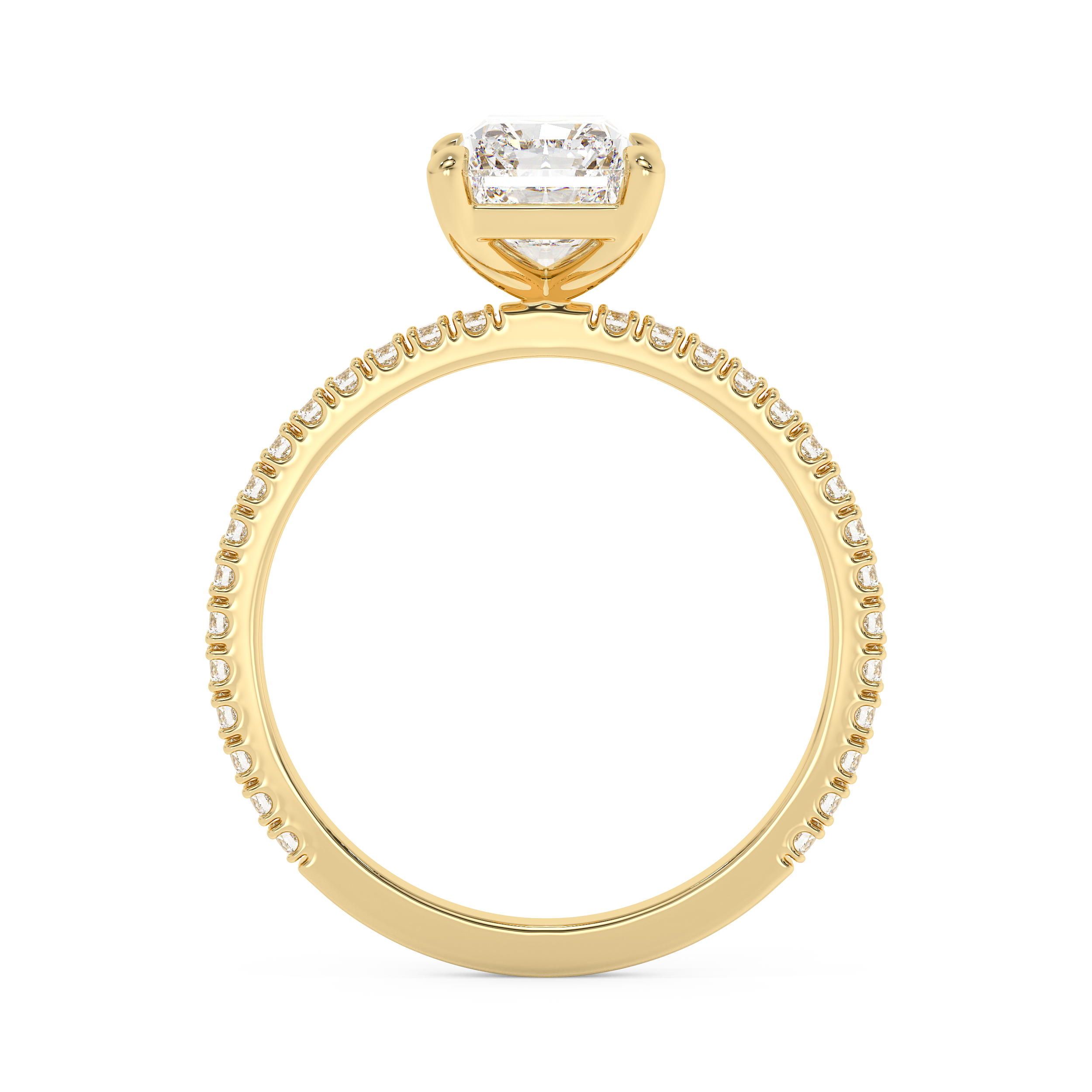 Emerald Solitaire Lab Grown Diamond Engagement Ring