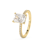 Emerald Solitaire Lab Grown Diamond Engagement Ring