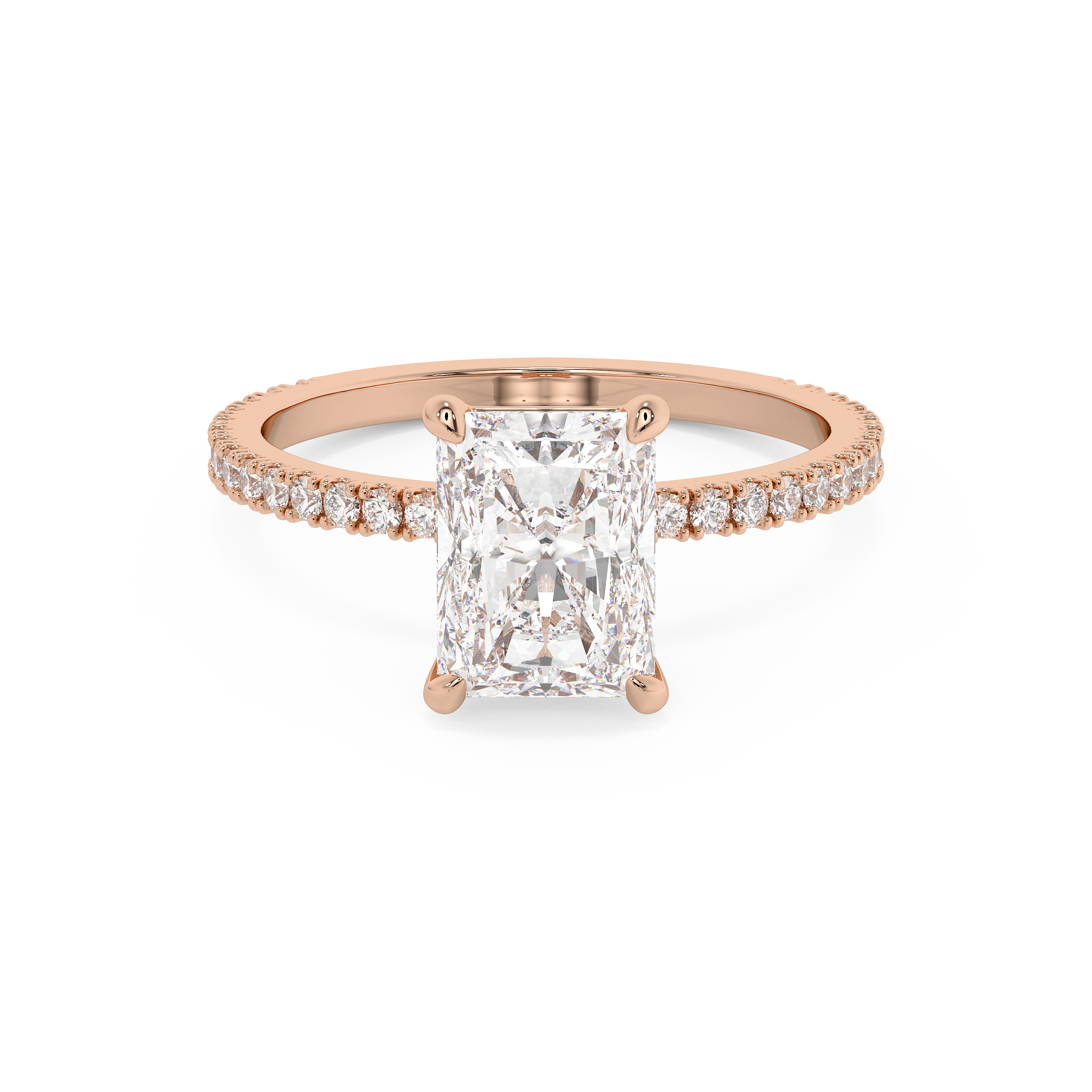 Emerald Solitaire Lab Grown Diamond Engagement Ring