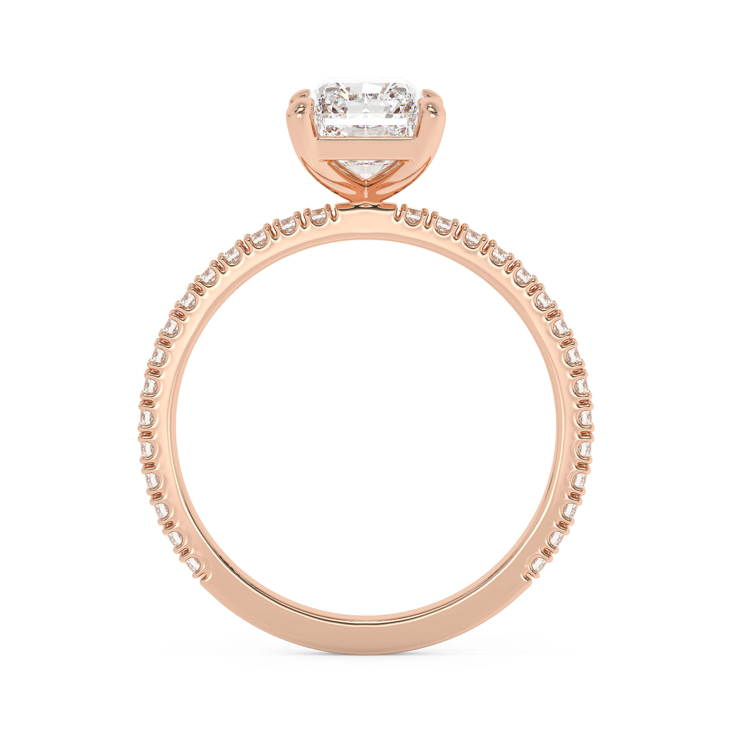 Emerald Solitaire Lab Grown Diamond Engagement Ring
