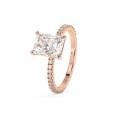 Emerald Solitaire Lab Grown Diamond Engagement Ring