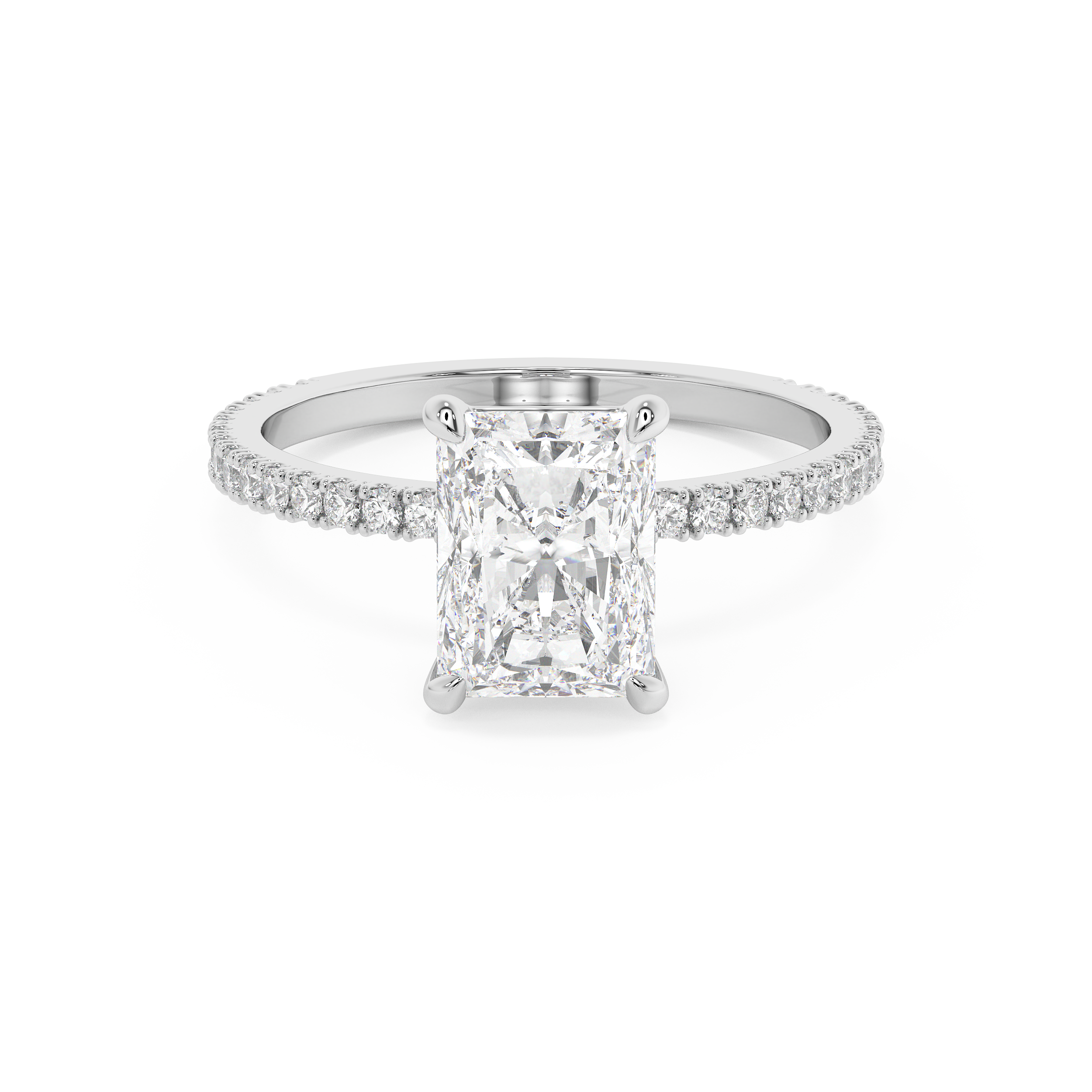 Emerald Solitaire Lab Grown Diamond Engagement Ring