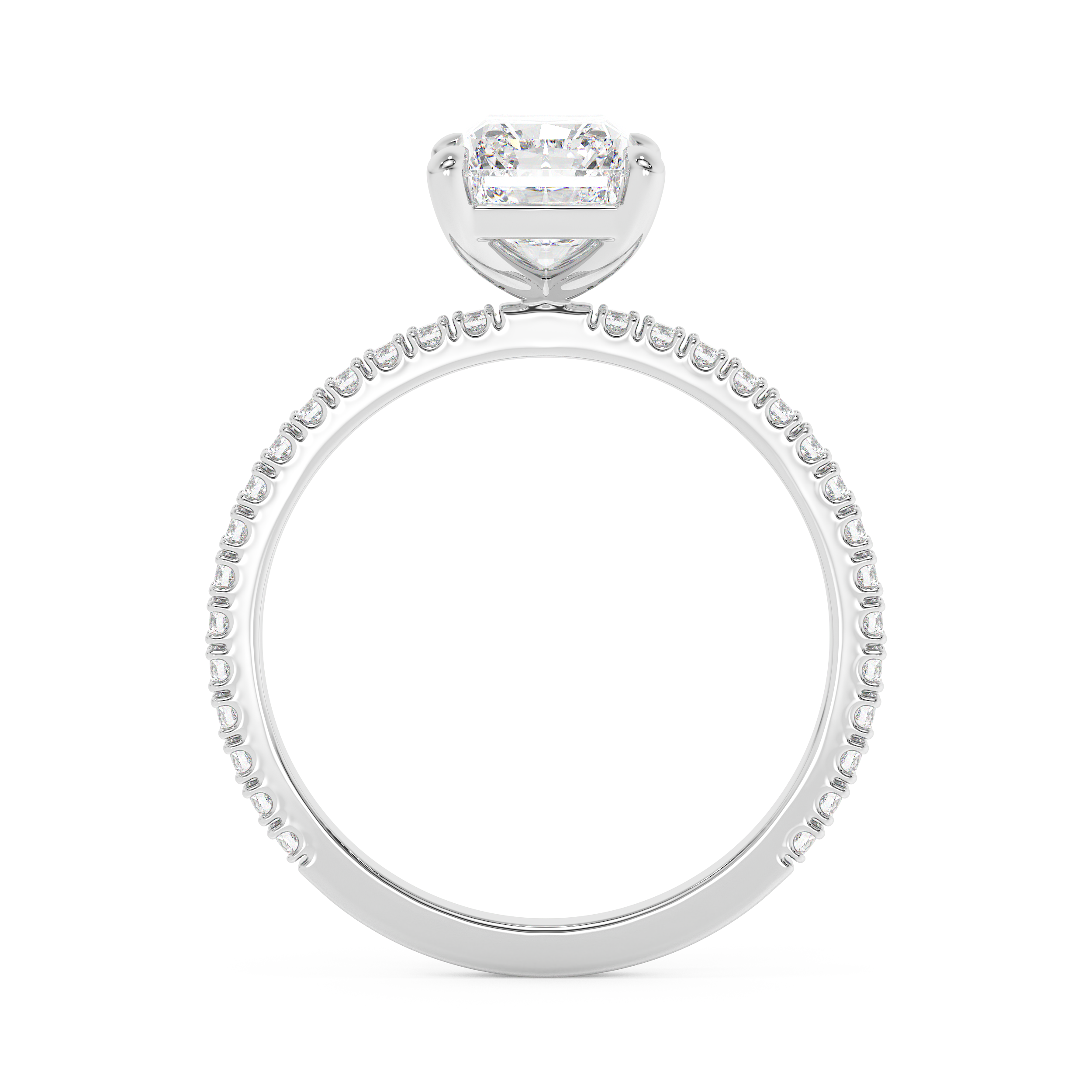 Emerald Solitaire Lab Grown Diamond Engagement Ring