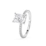 Emerald Solitaire Lab Grown Diamond Engagement Ring