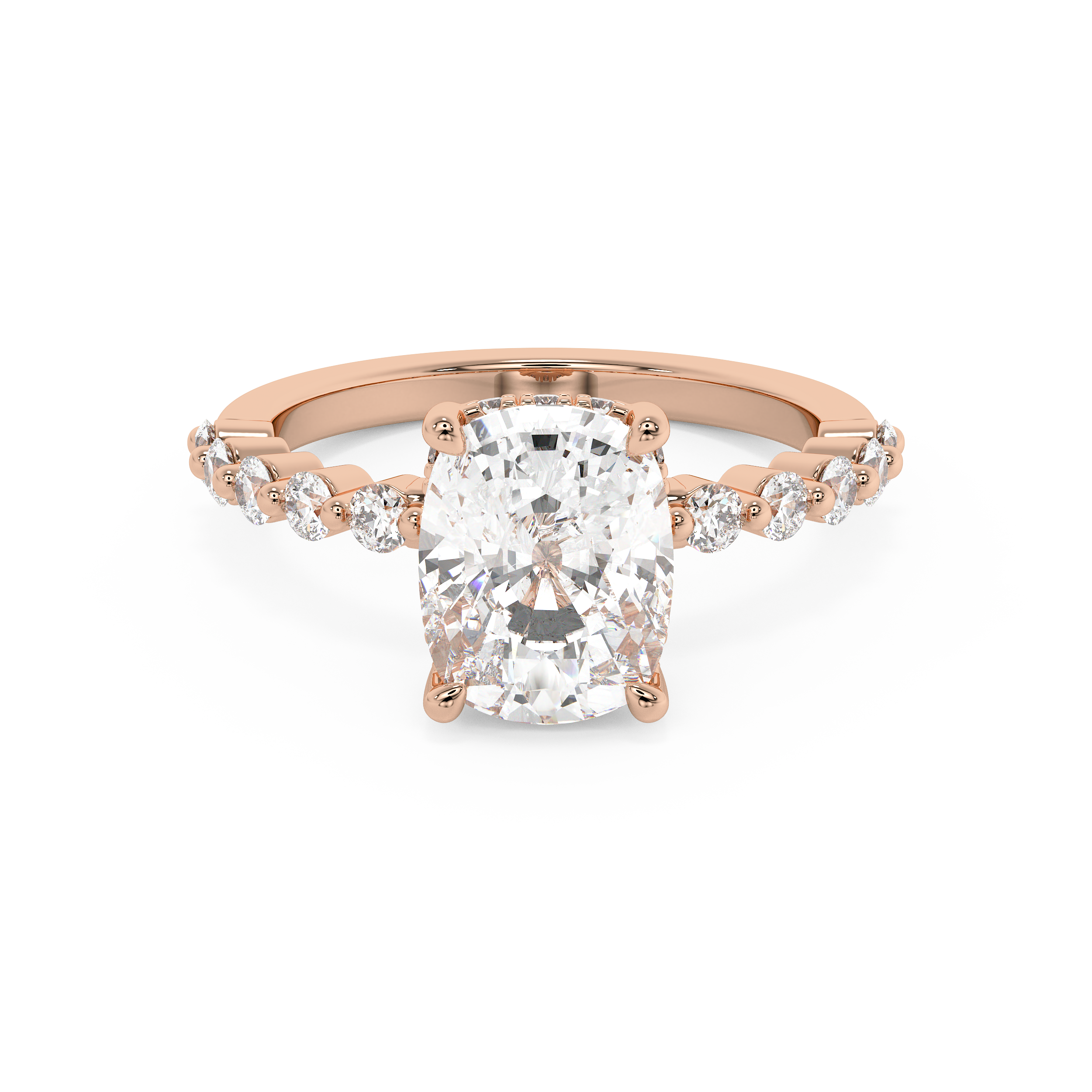Emerald Solitaire Lab Grown Diamond Engagement Ring