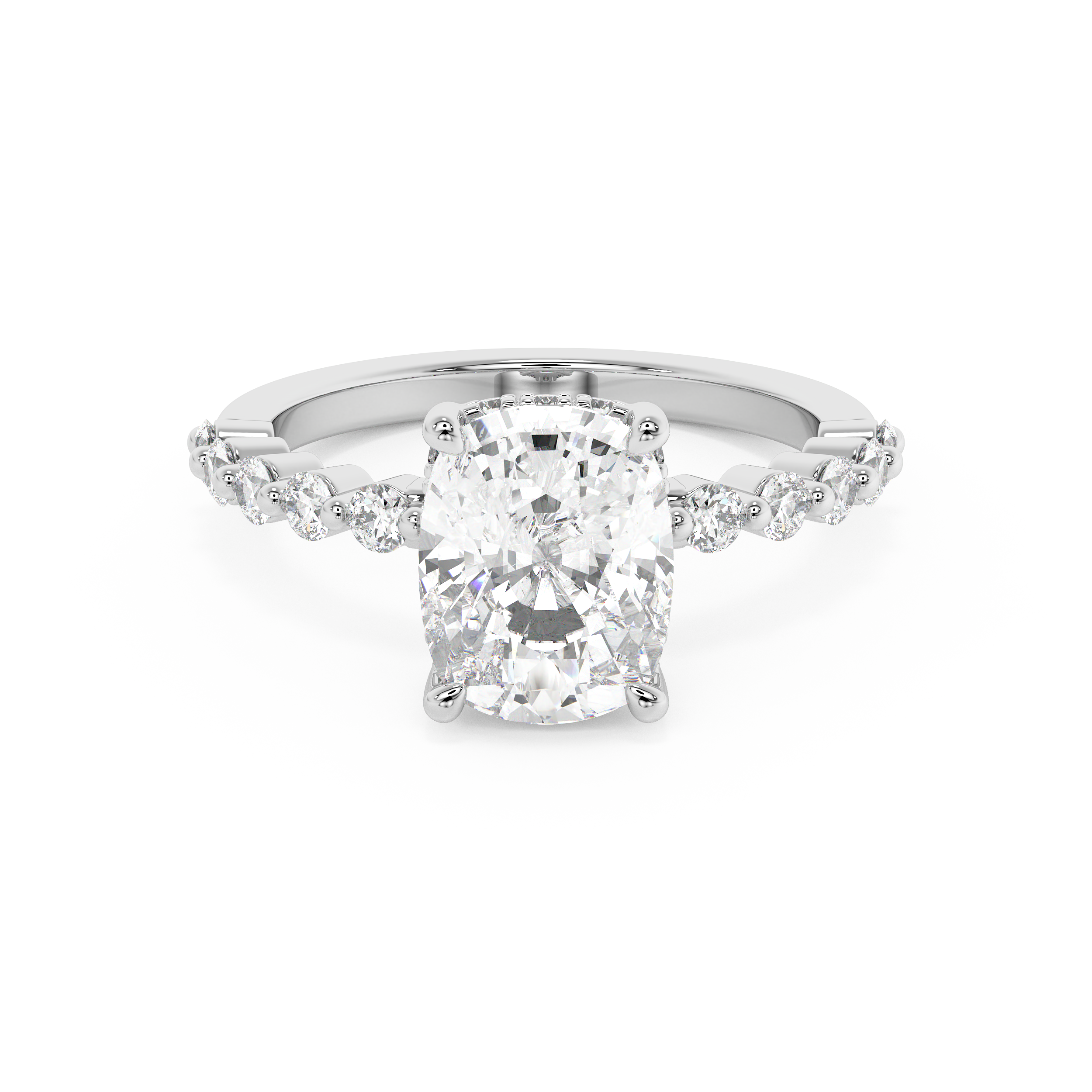 Emerald Solitaire Lab Grown Diamond Engagement Ring