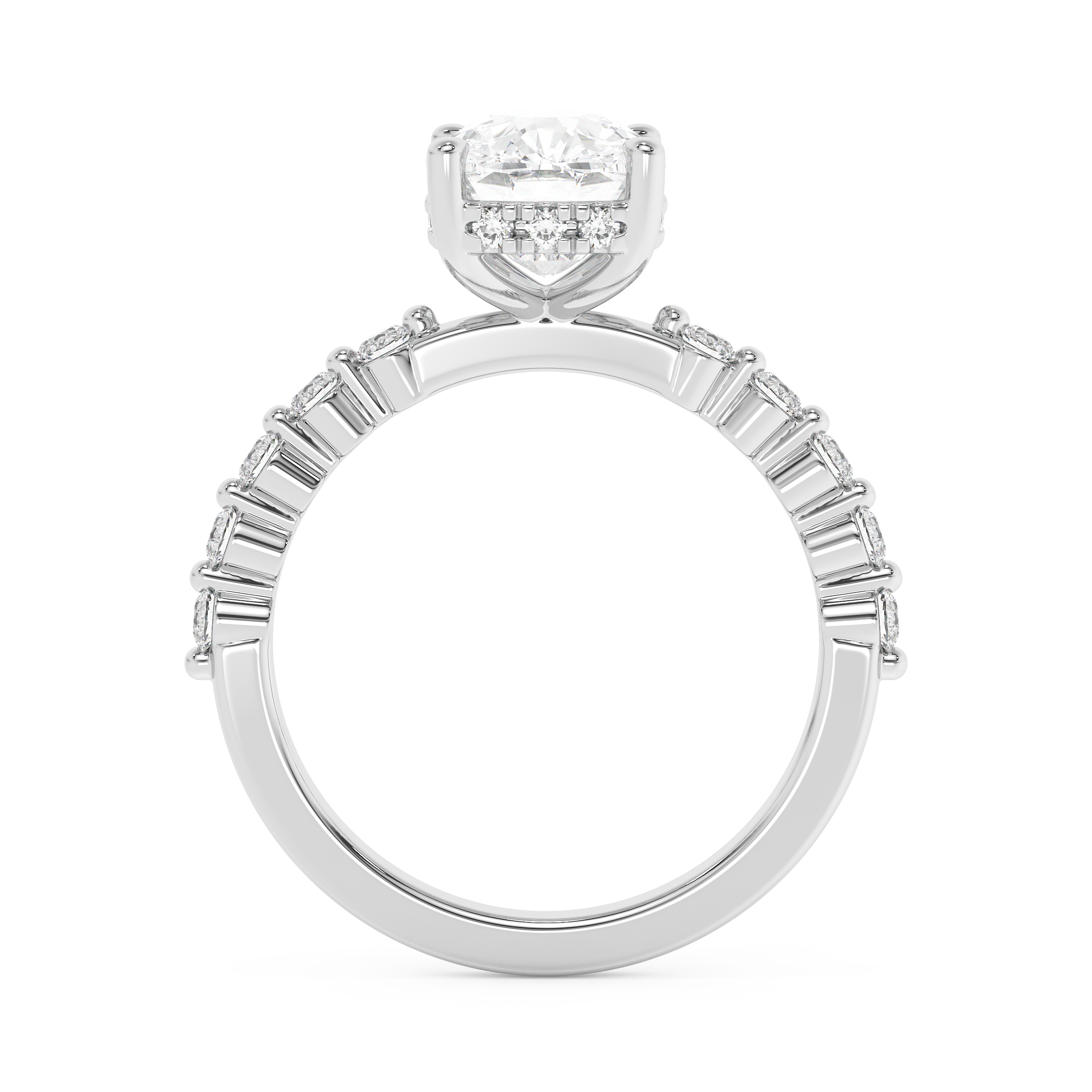 Emerald Solitaire Lab Grown Diamond Engagement Ring