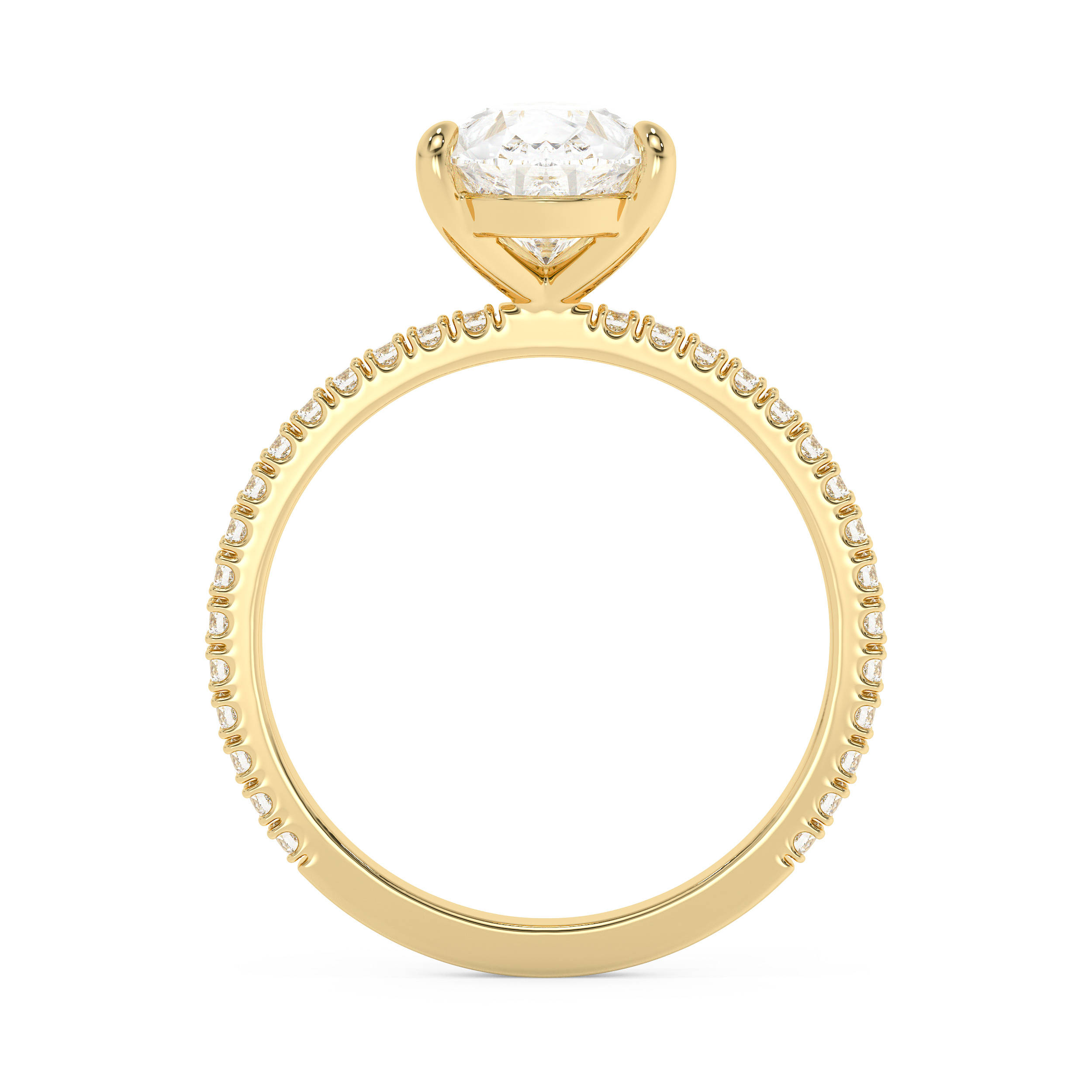 Emerald Solitaire Lab Grown Diamond Engagement Ring
