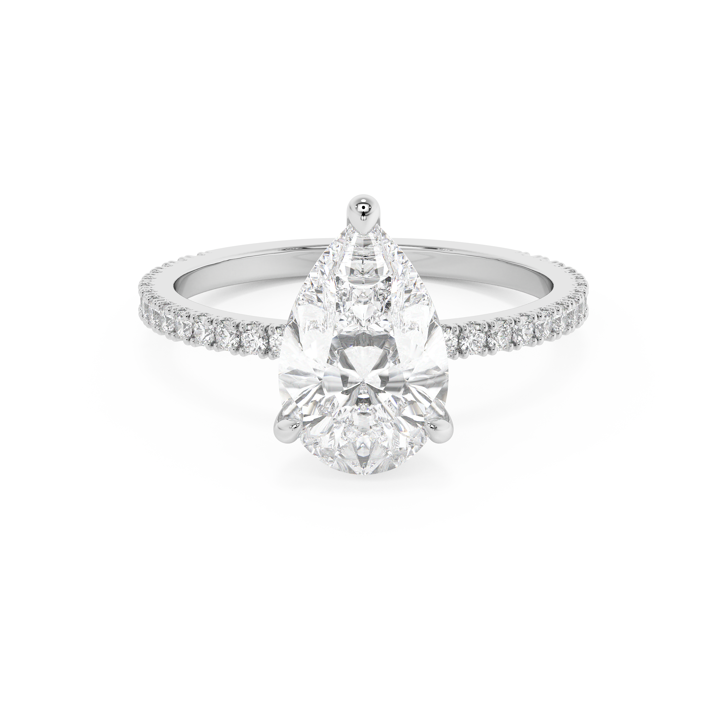 Emerald Solitaire Lab Grown Diamond Engagement Ring