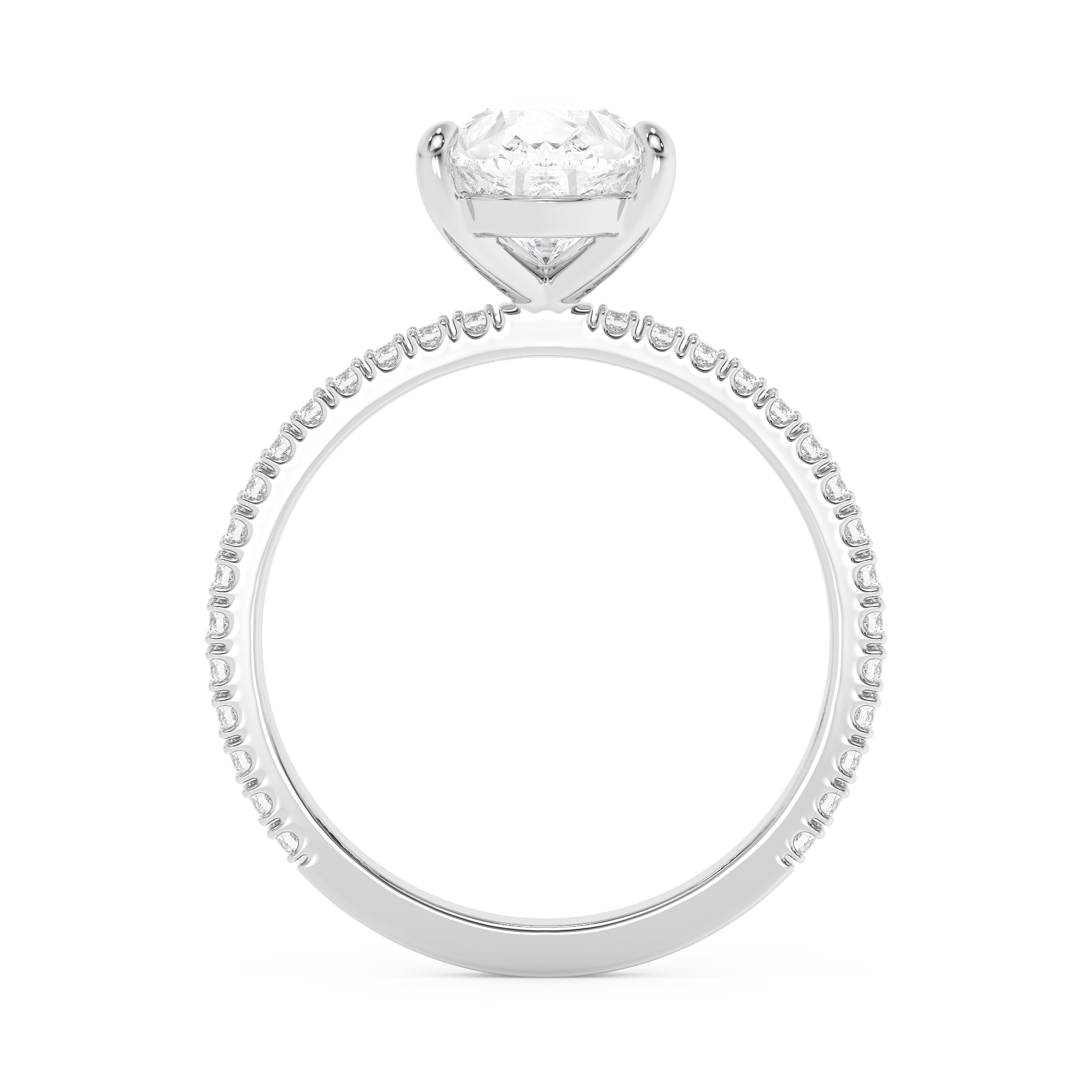 Emerald Solitaire Lab Grown Diamond Engagement Ring