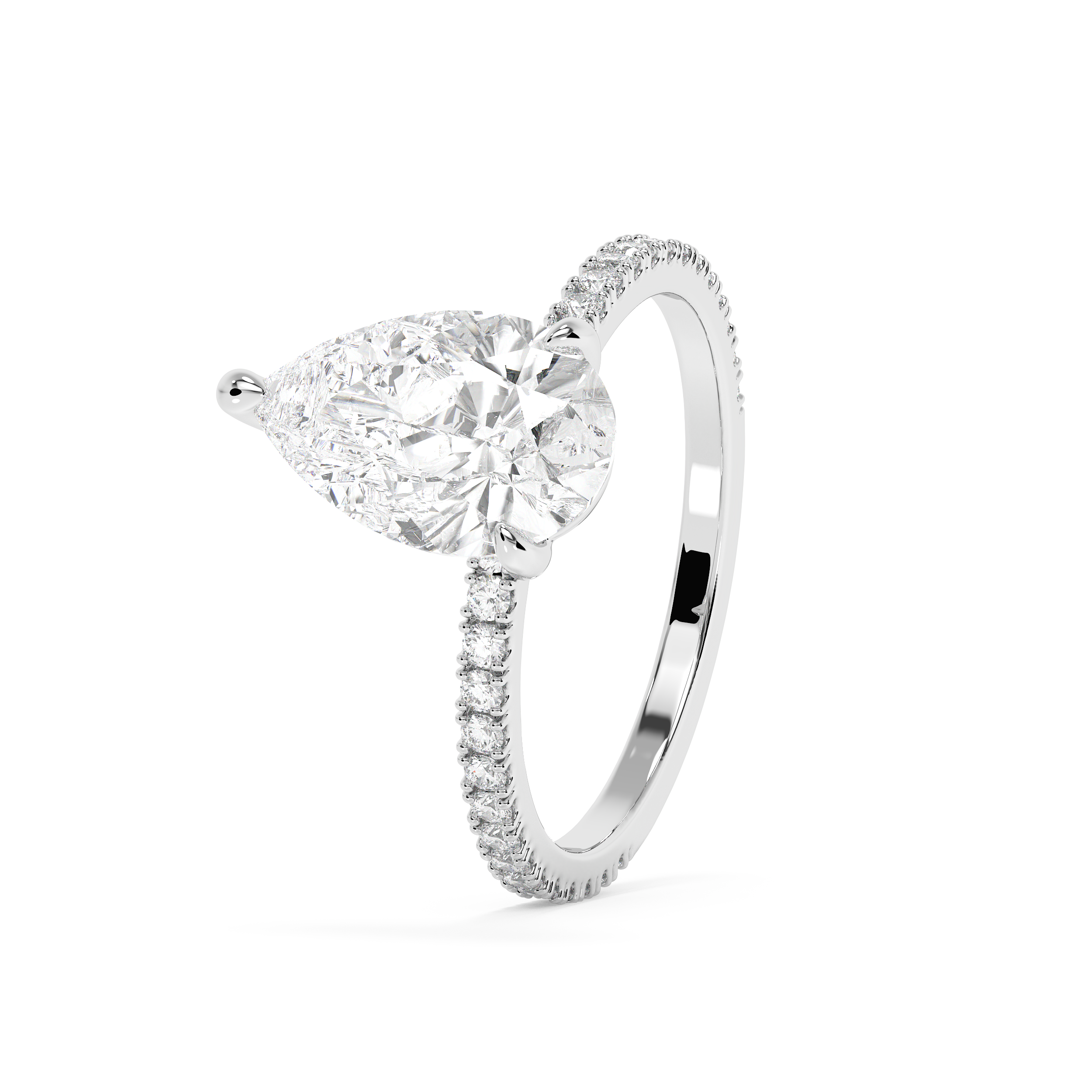 Emerald Solitaire Lab Grown Diamond Engagement Ring