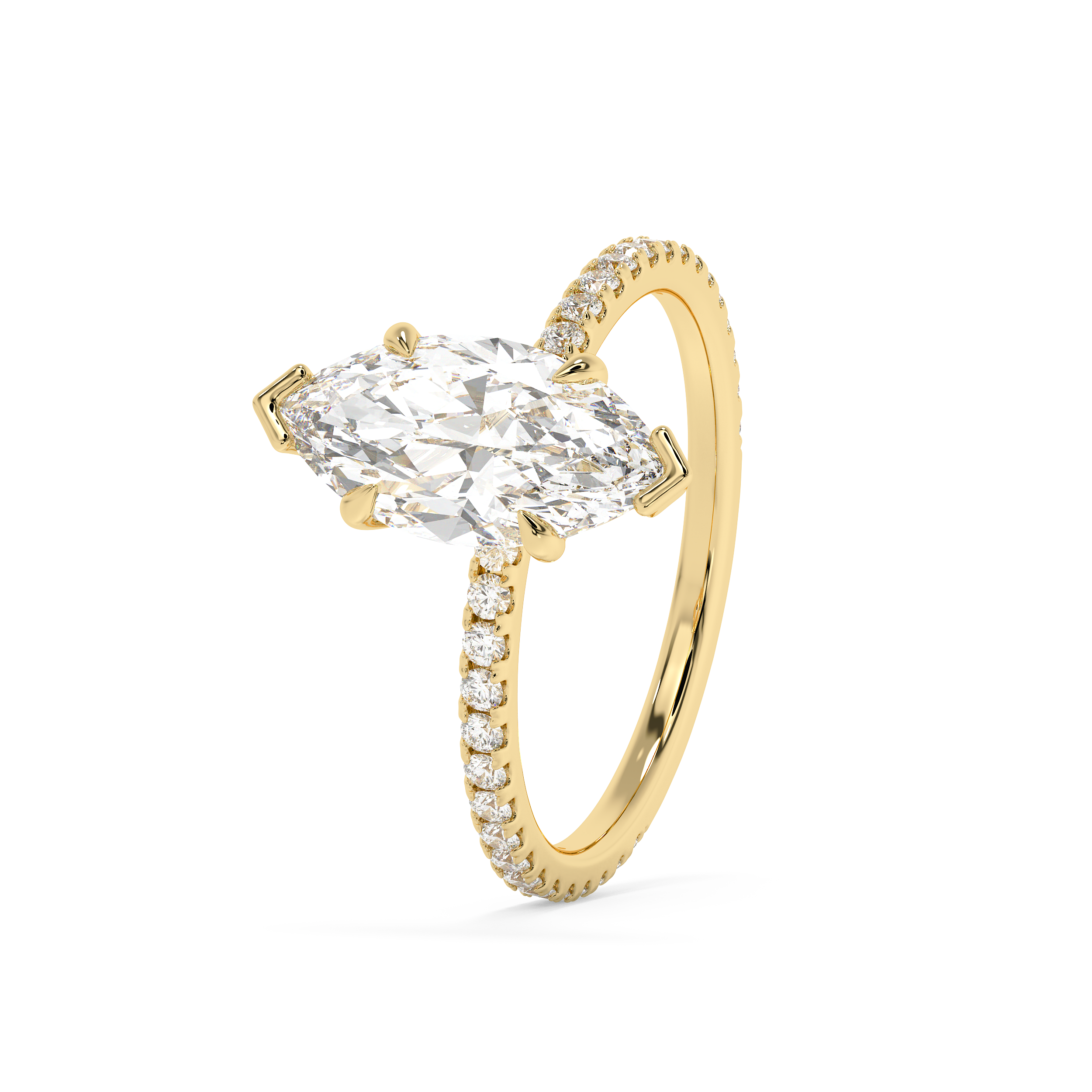 Emerald Solitaire Lab Grown Diamond Engagement Ring