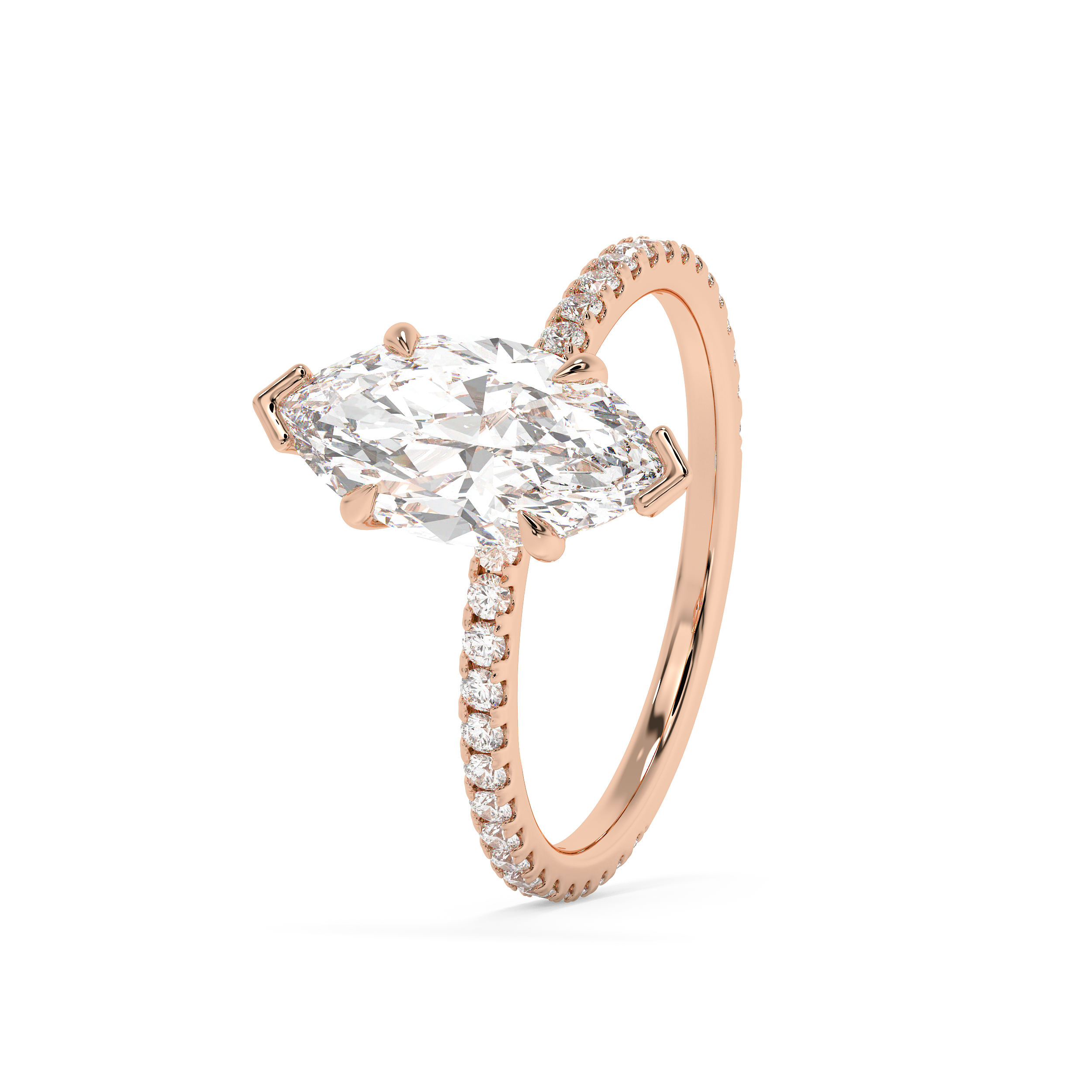 Emerald Solitaire Lab Grown Diamond Engagement Ring