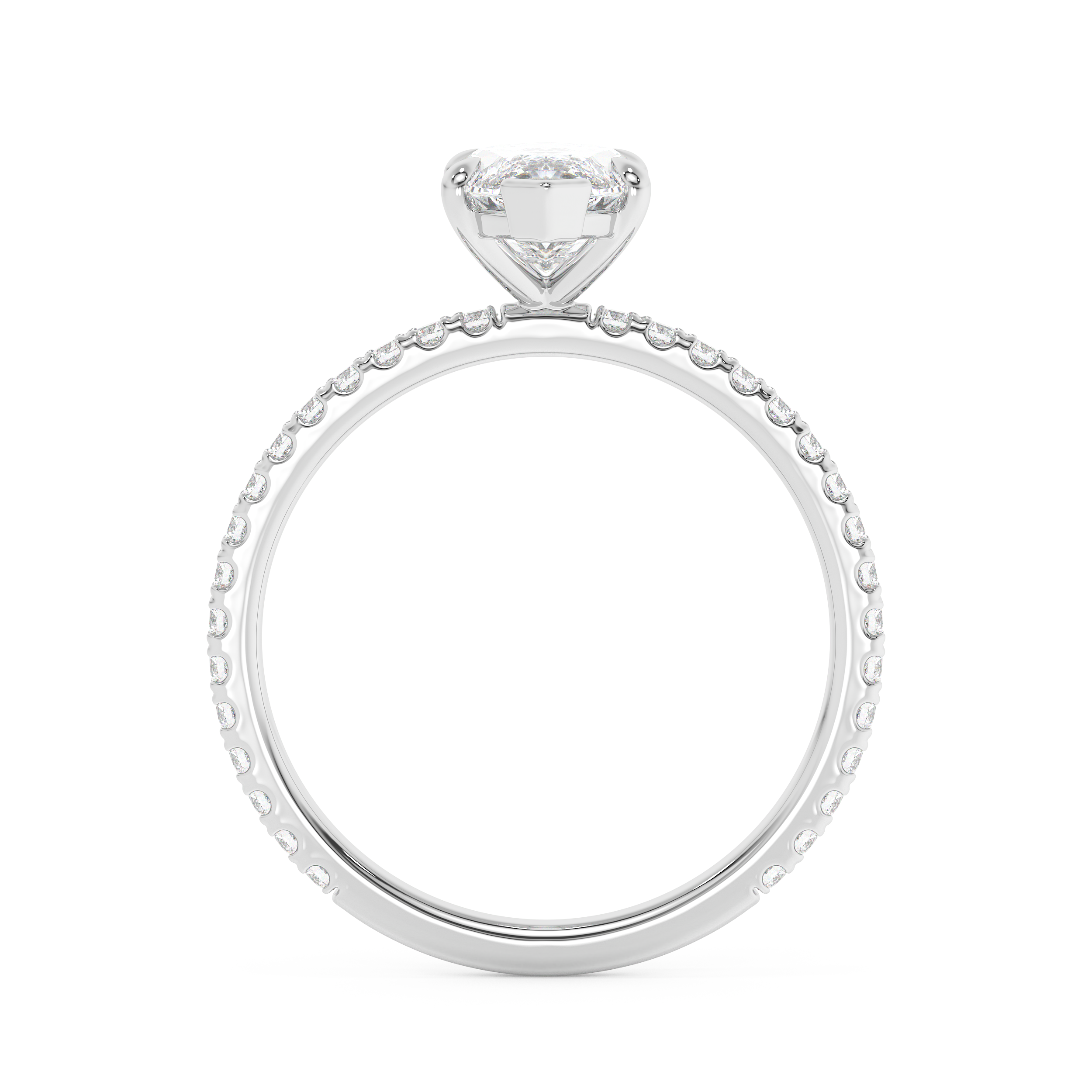 Emerald Solitaire Lab Grown Diamond Engagement Ring