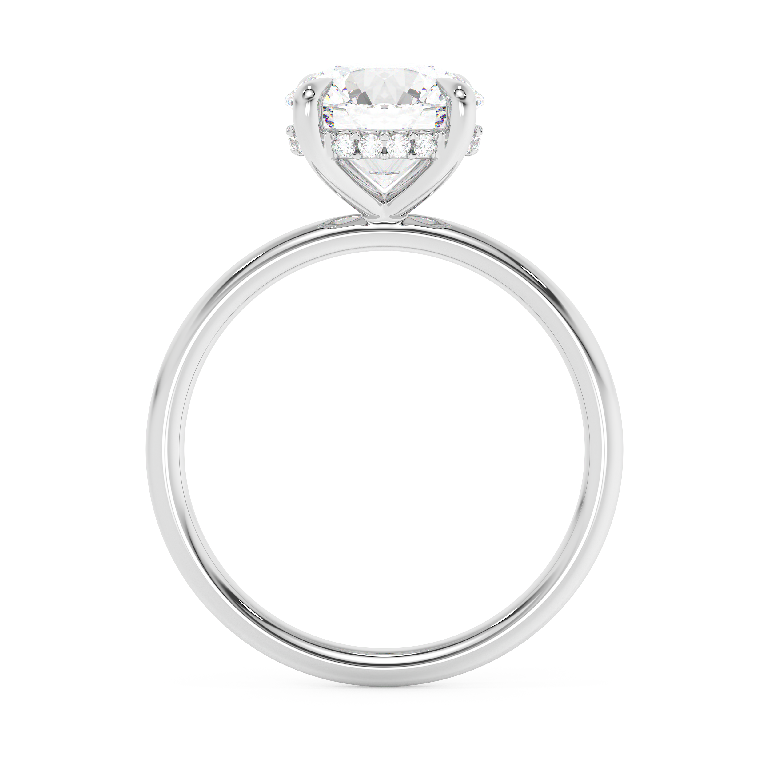 Emerald Solitaire Lab Grown Diamond Engagement Ring