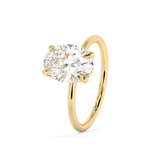Emerald Solitaire Lab Grown Diamond Engagement Ring